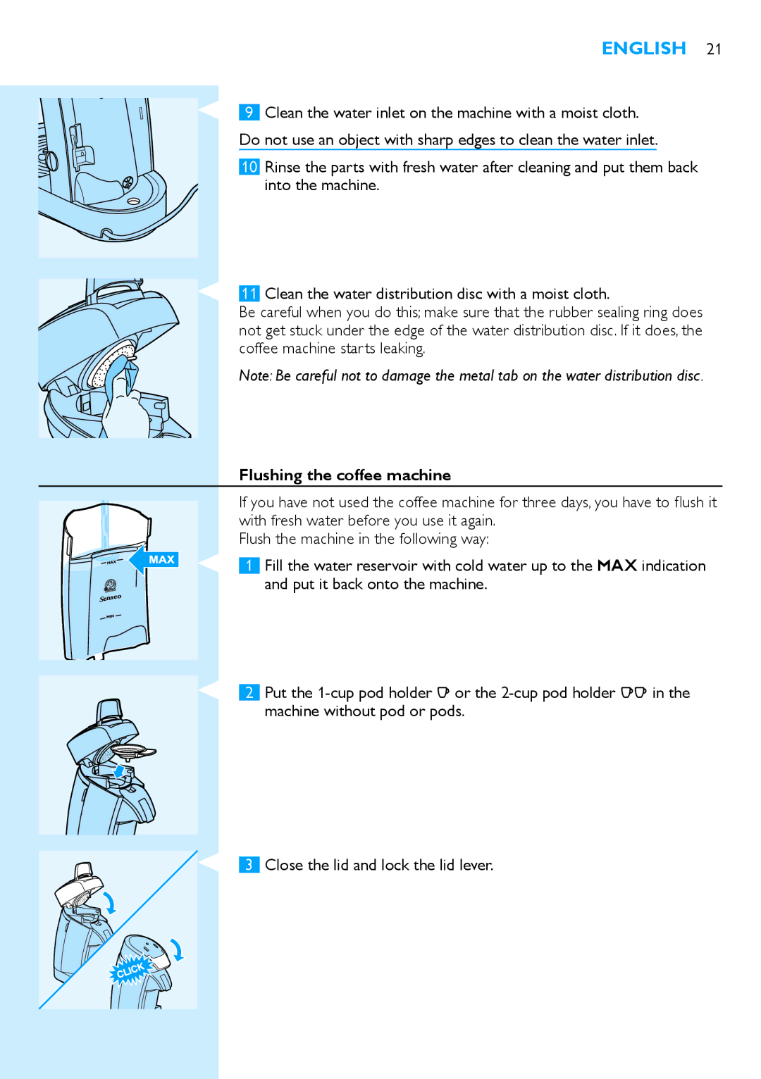 Philips HD7850 manual Flushing the coffee machine 