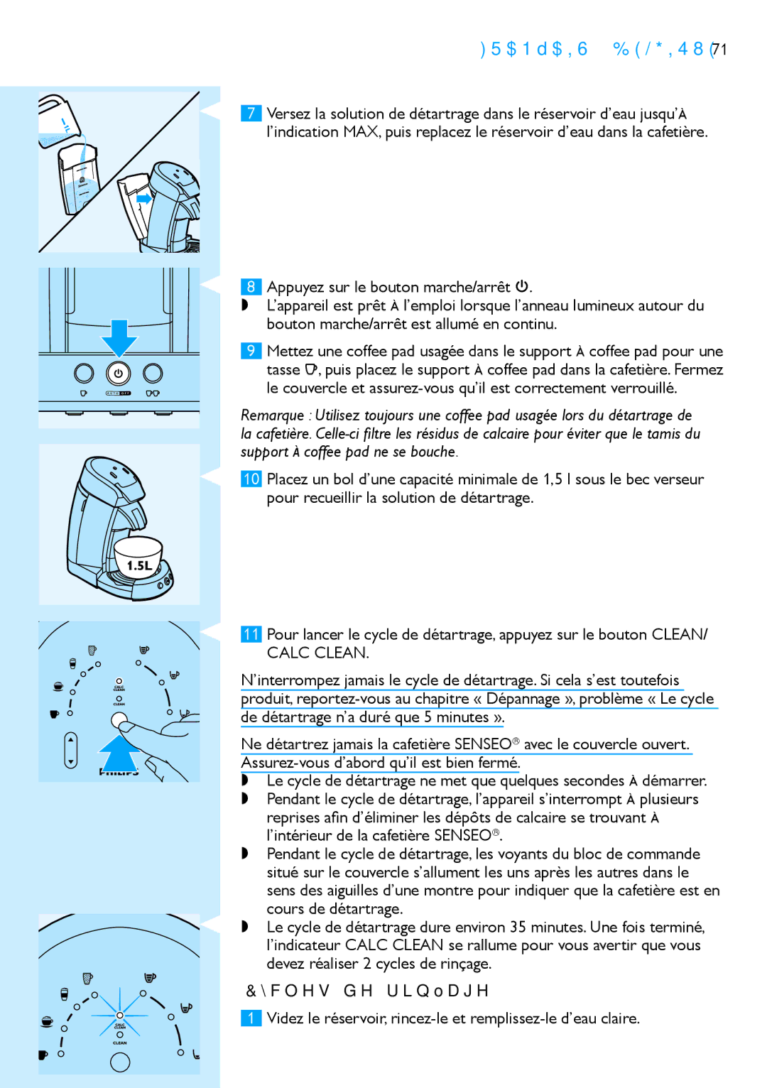 Philips HD7850 manual Cycles de rinçage 
