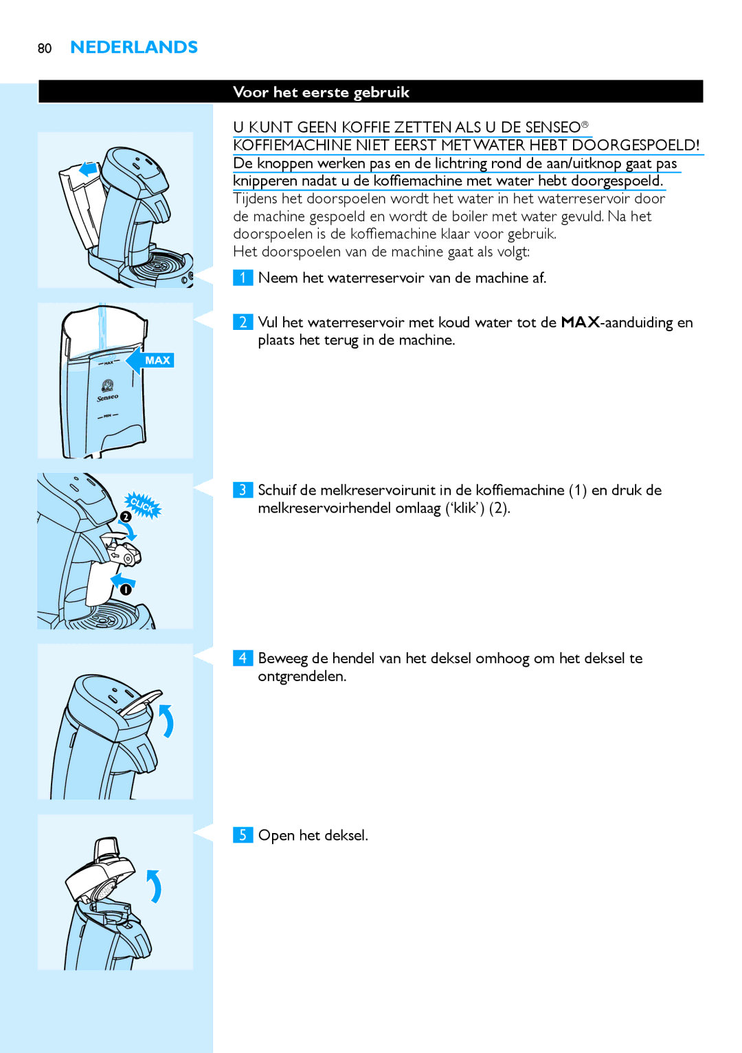 Philips HD7850 manual Voor het eerste gebruik 