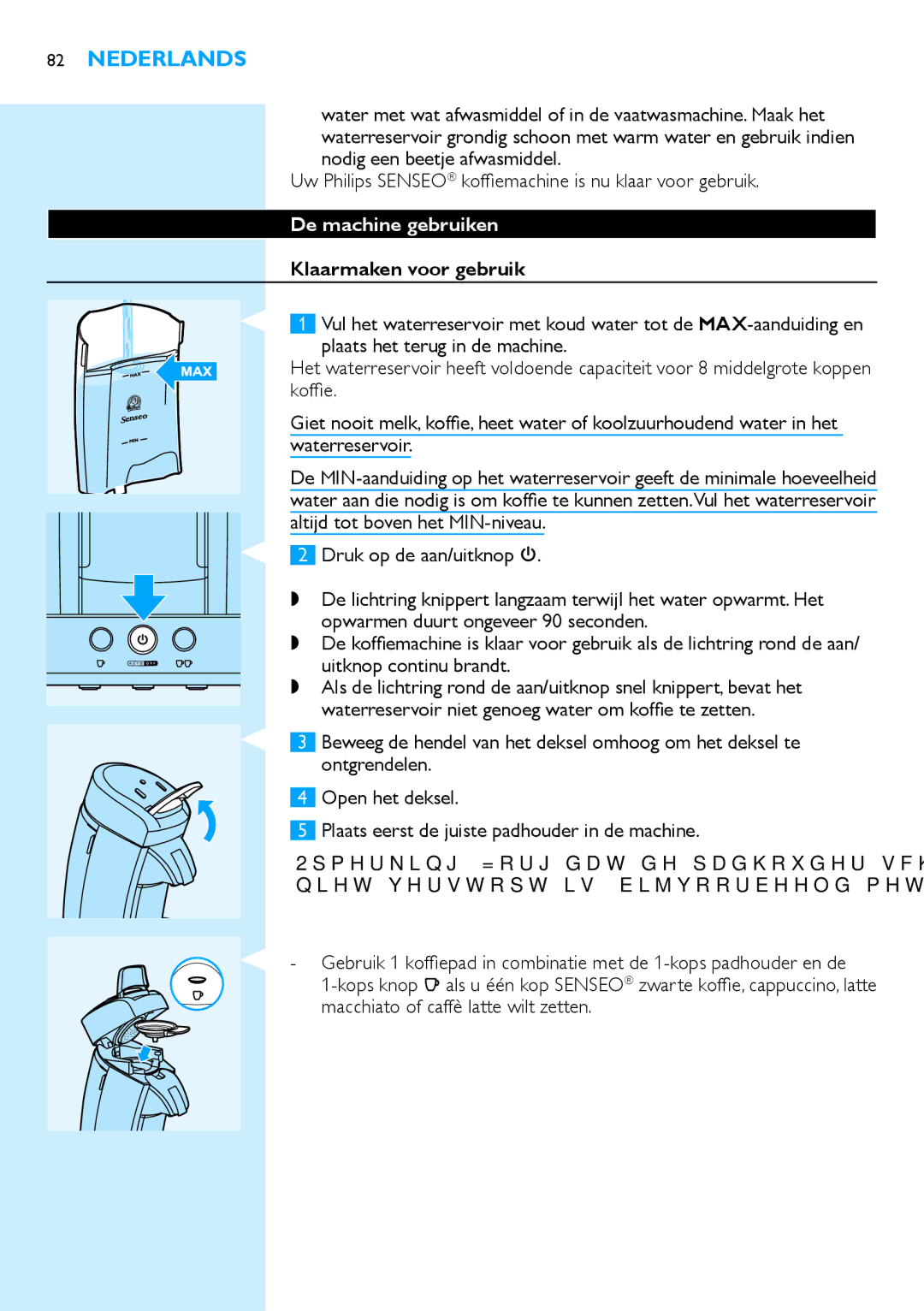 Philips HD7850 manual De machine gebruiken, Klaarmaken voor gebruik 