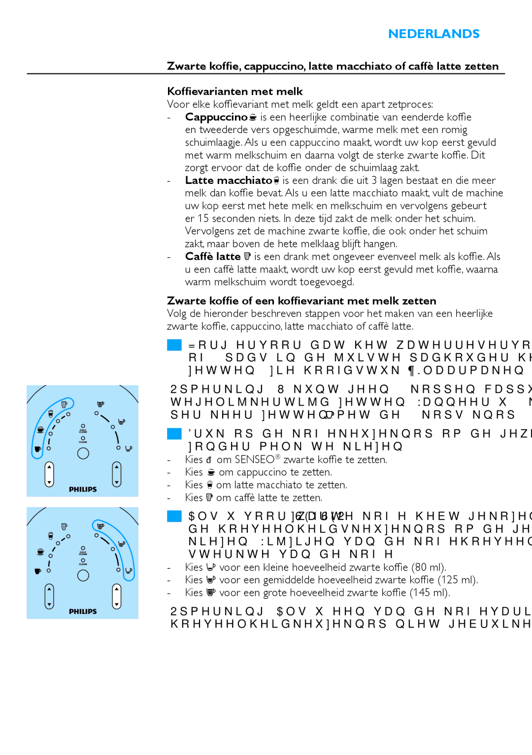 Philips HD7850 manual Voor elke koffievariant met melk geldt een apart zetproces 