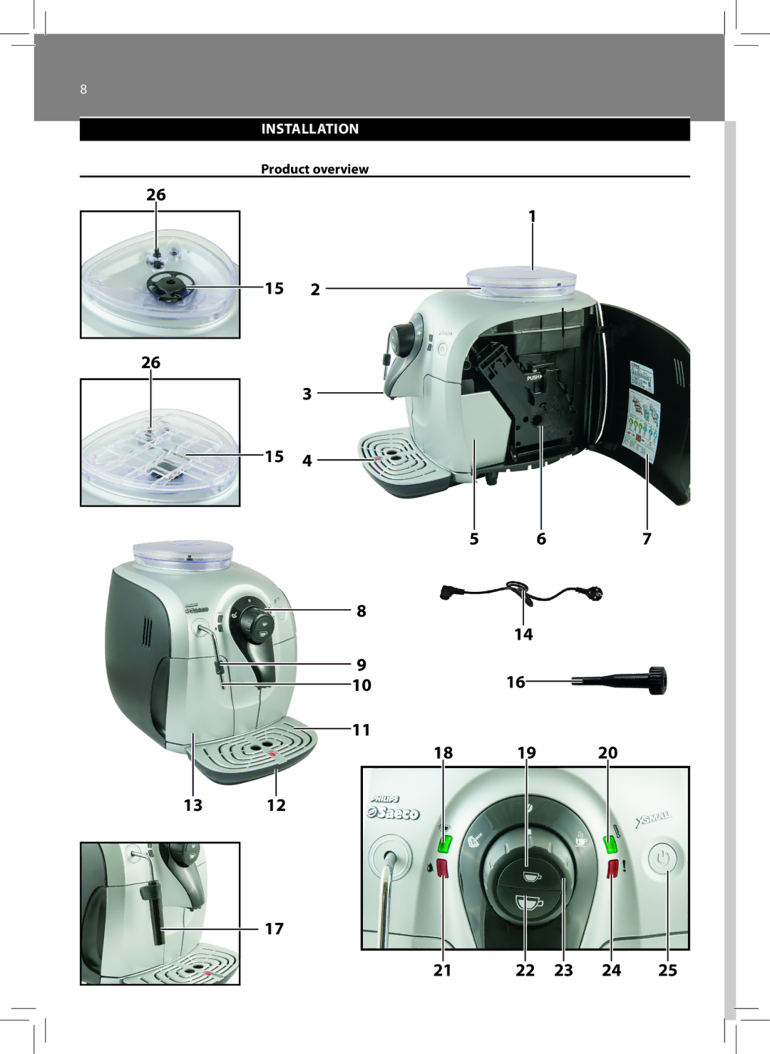 Philips HD8747, HD8743, HD8745 user manual 1016 18 19, Installation 