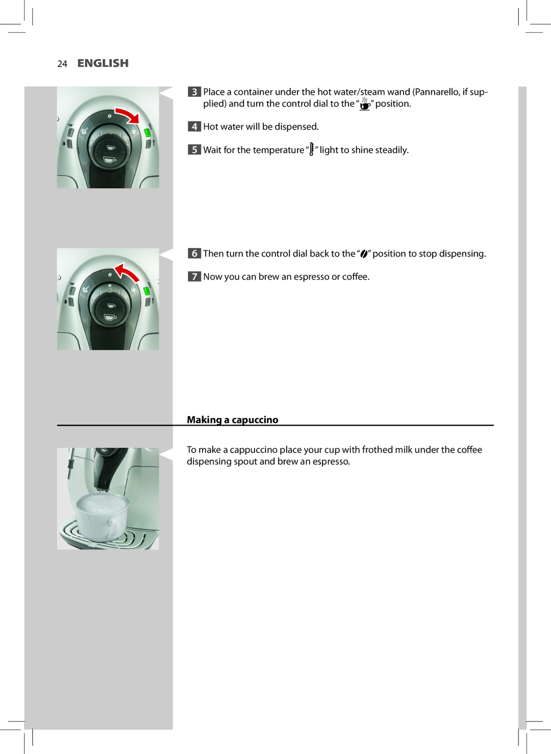 Philips HD8745, HD8743, HD8747 user manual Making a capuccino 