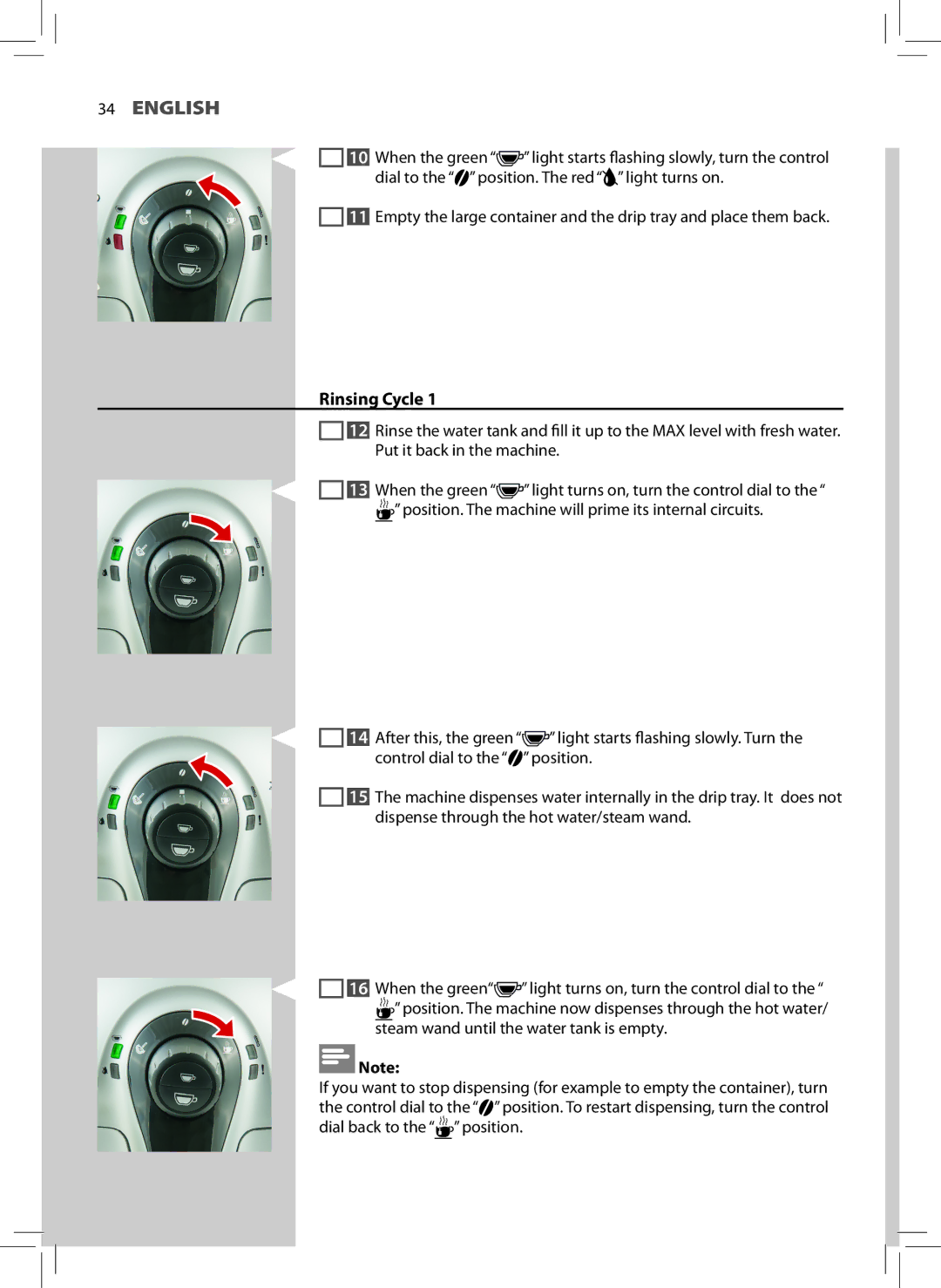 Philips HD8743, HD8747, HD8745 user manual Rinsing Cycle 