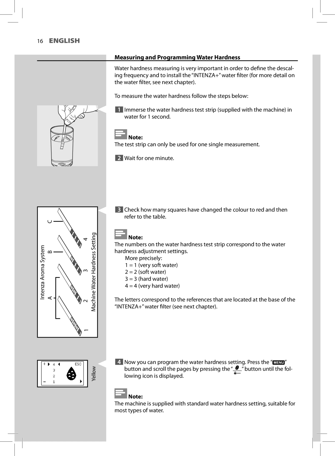 Philips HD8752, HD8881 user manual Measuring and Programming Water Hardness 