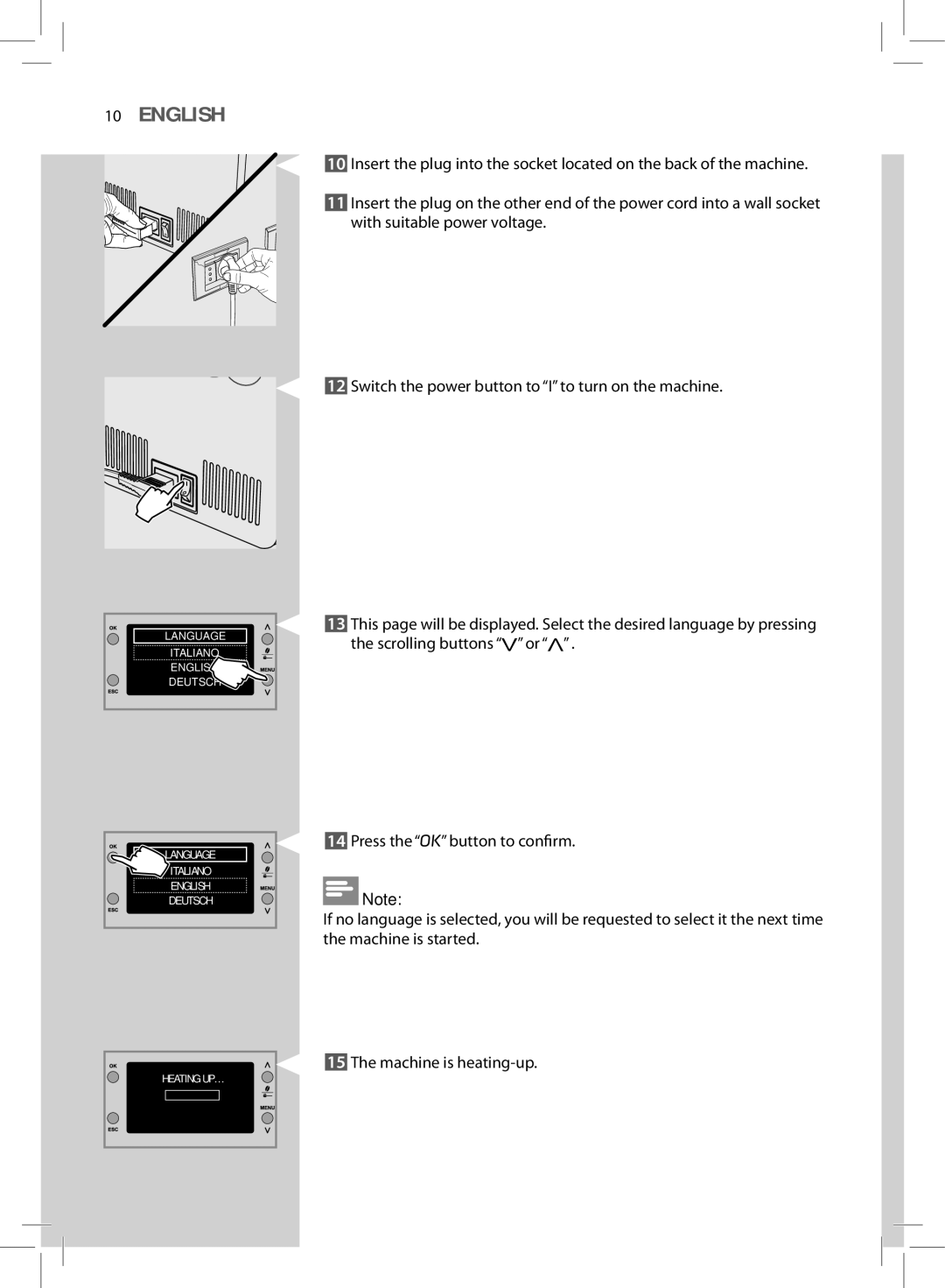 Philips HD8857, HD8855 user manual Machine is heating-up 