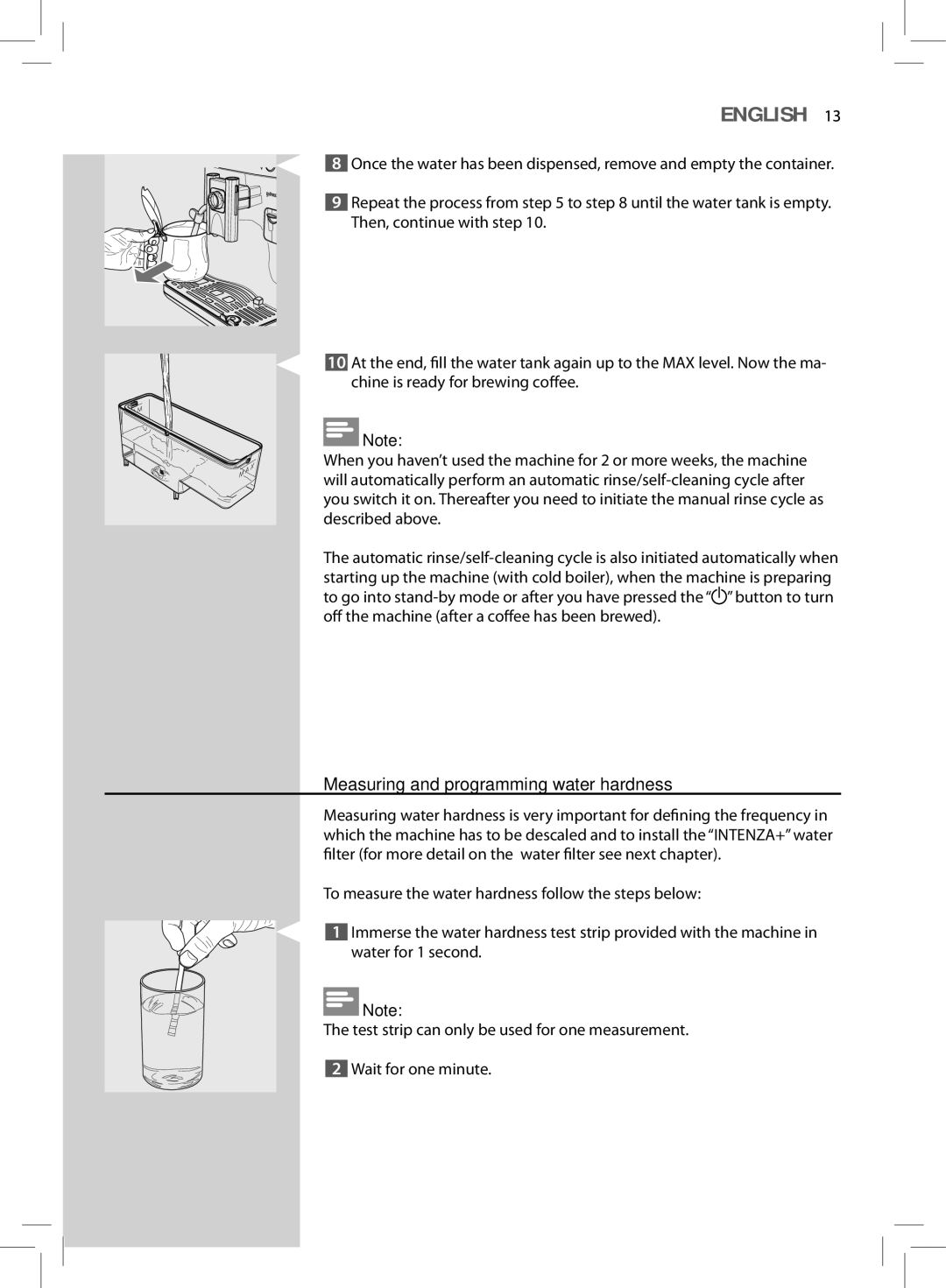 Philips HD8855, HD8857 user manual Measuring and programming water hardness 