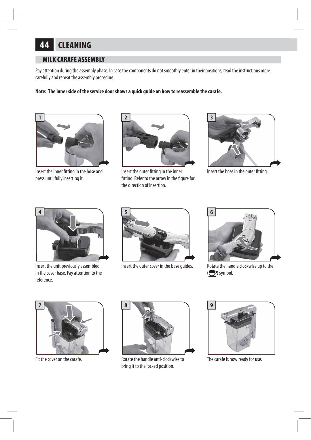 Philips HD8944, HD8943, Saxelsis manual Milk Carafe Assembly, Tzncpm 