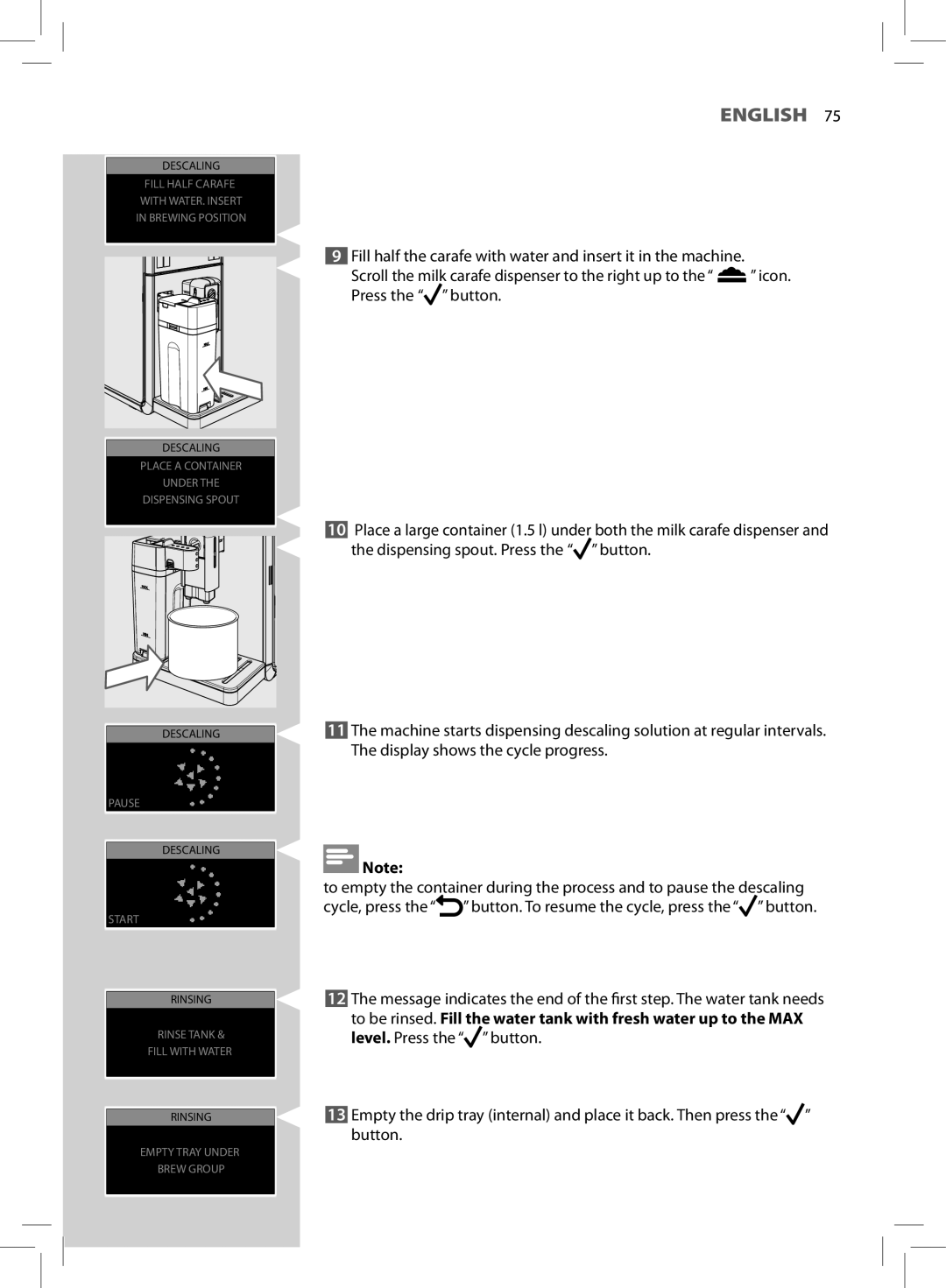 Philips HD8964 user manual Pause 