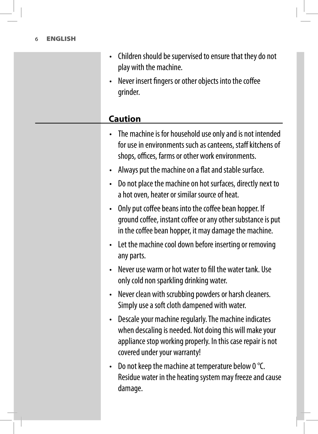 Philips HD8964 user manual Always put the machine on a fl at and stable surface 