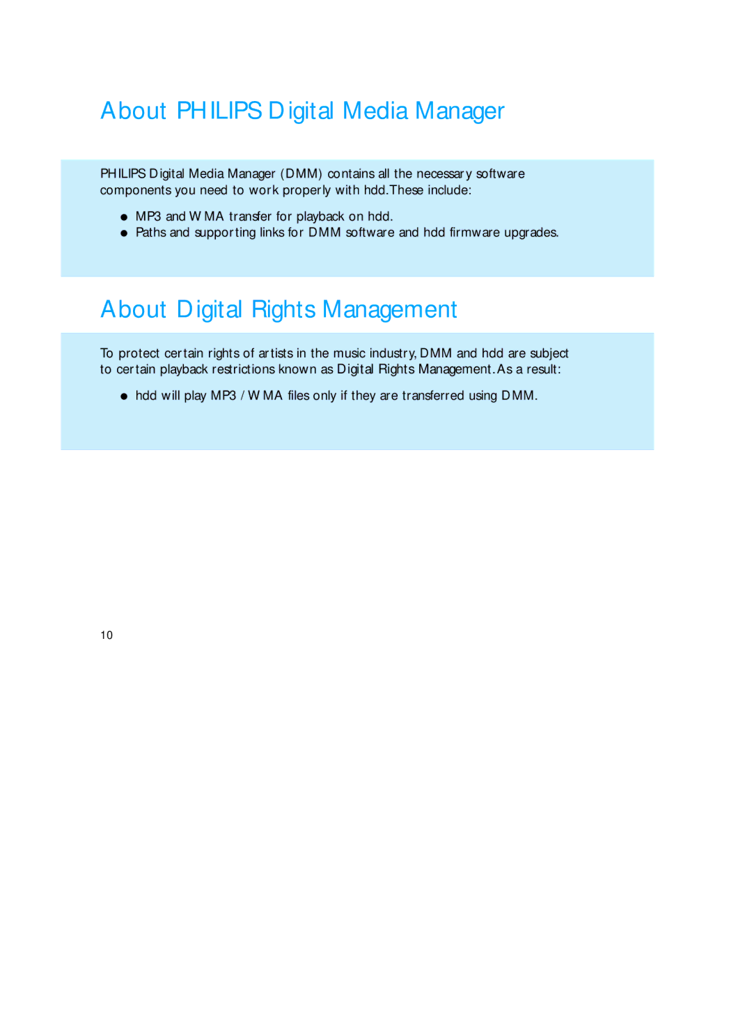 Philips HDD060 user manual About Philips Digital Media Manager, About Digital Rights Management 