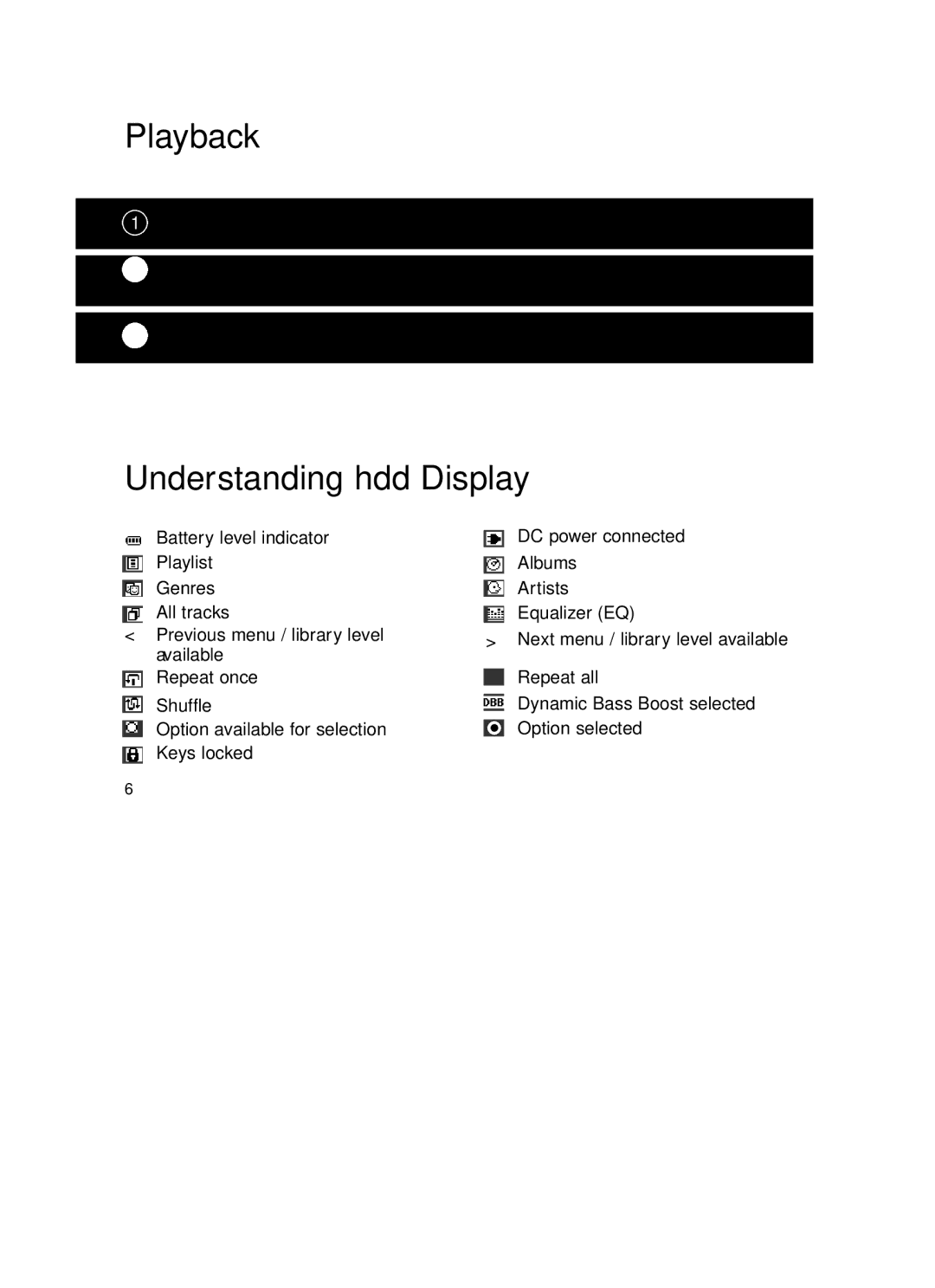 Philips HDD060 user manual Playback, Understanding hdd Display 