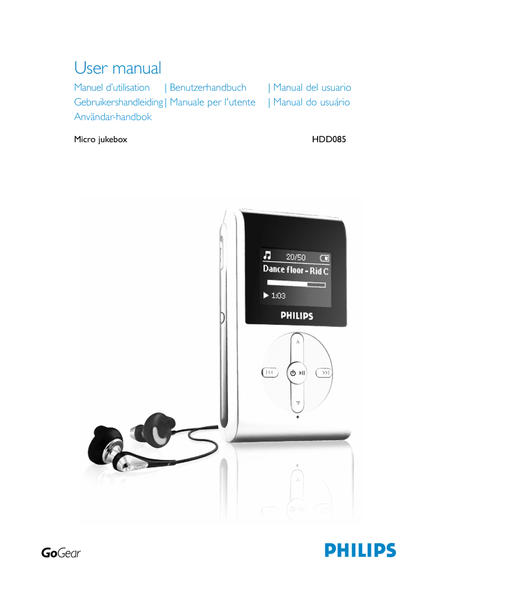 Philips HDD085 user manual Manuel d’utilisation Benutzerhandbuch 