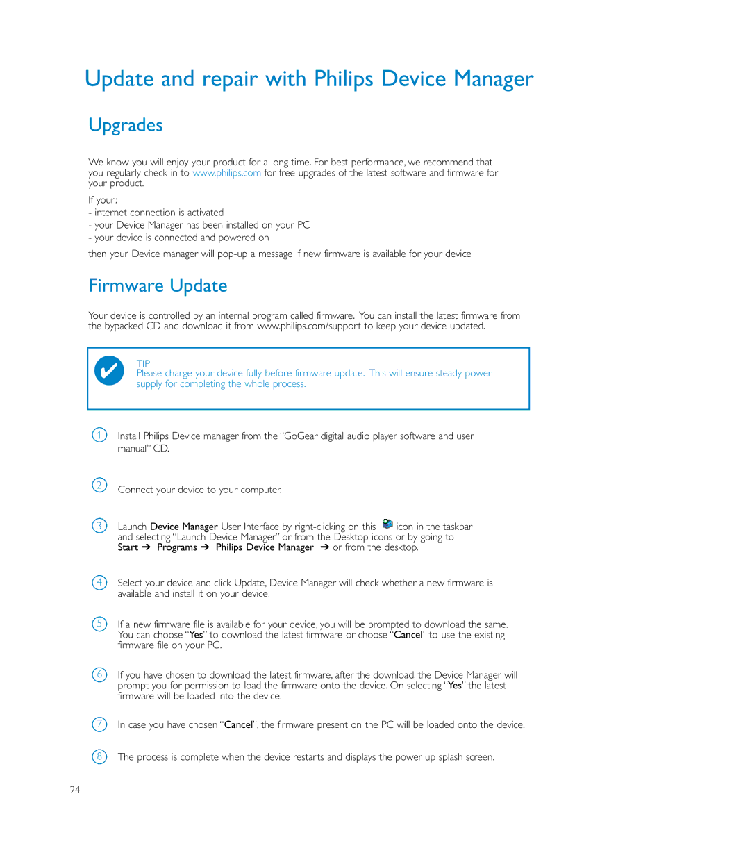 Philips HDD085 user manual Upgrades, Firmware Update 