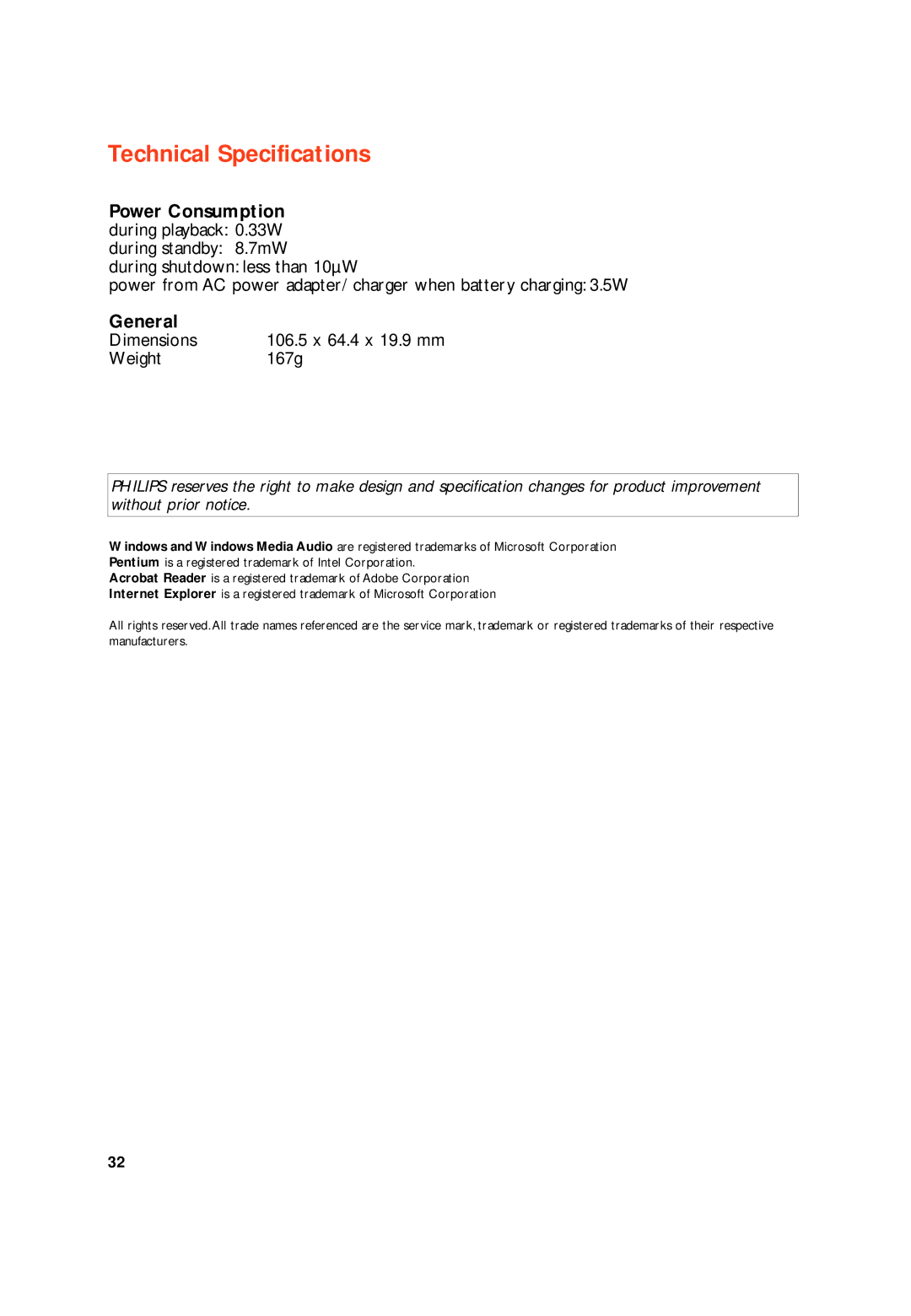 Philips HDD100 user manual General 