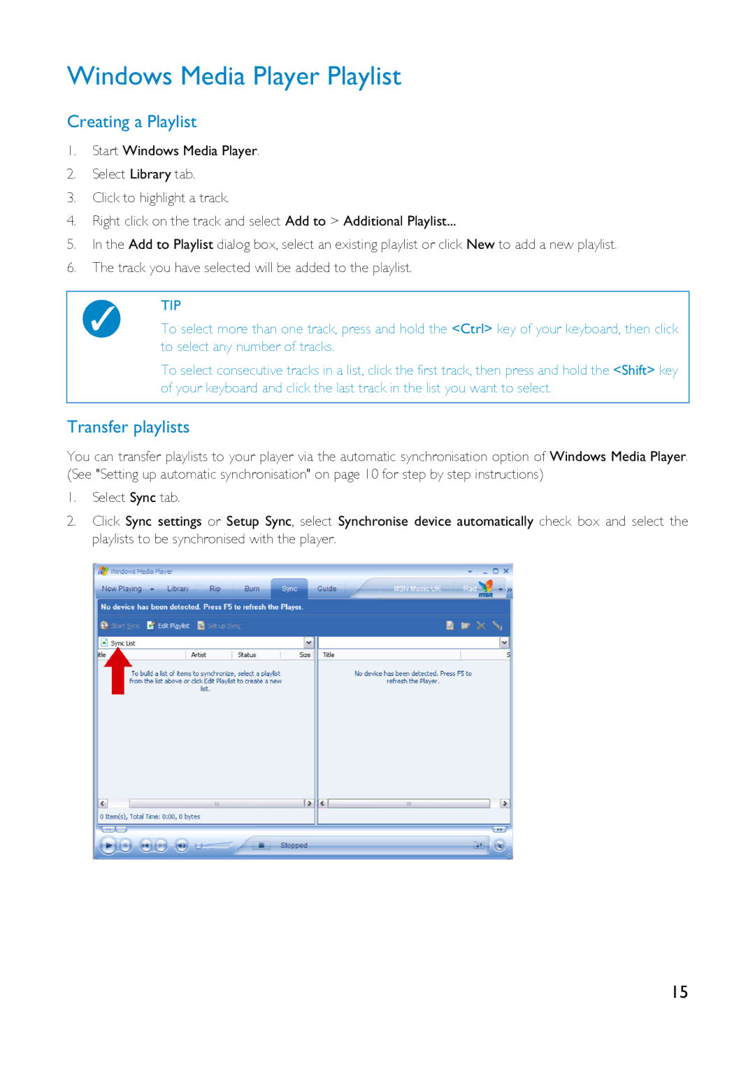 Philips HDD1635, HDD1630, HDD1830, HDD1835, HDD1820 Windows Media Player Playlist, Creating a Playlist, Transfer playlists 