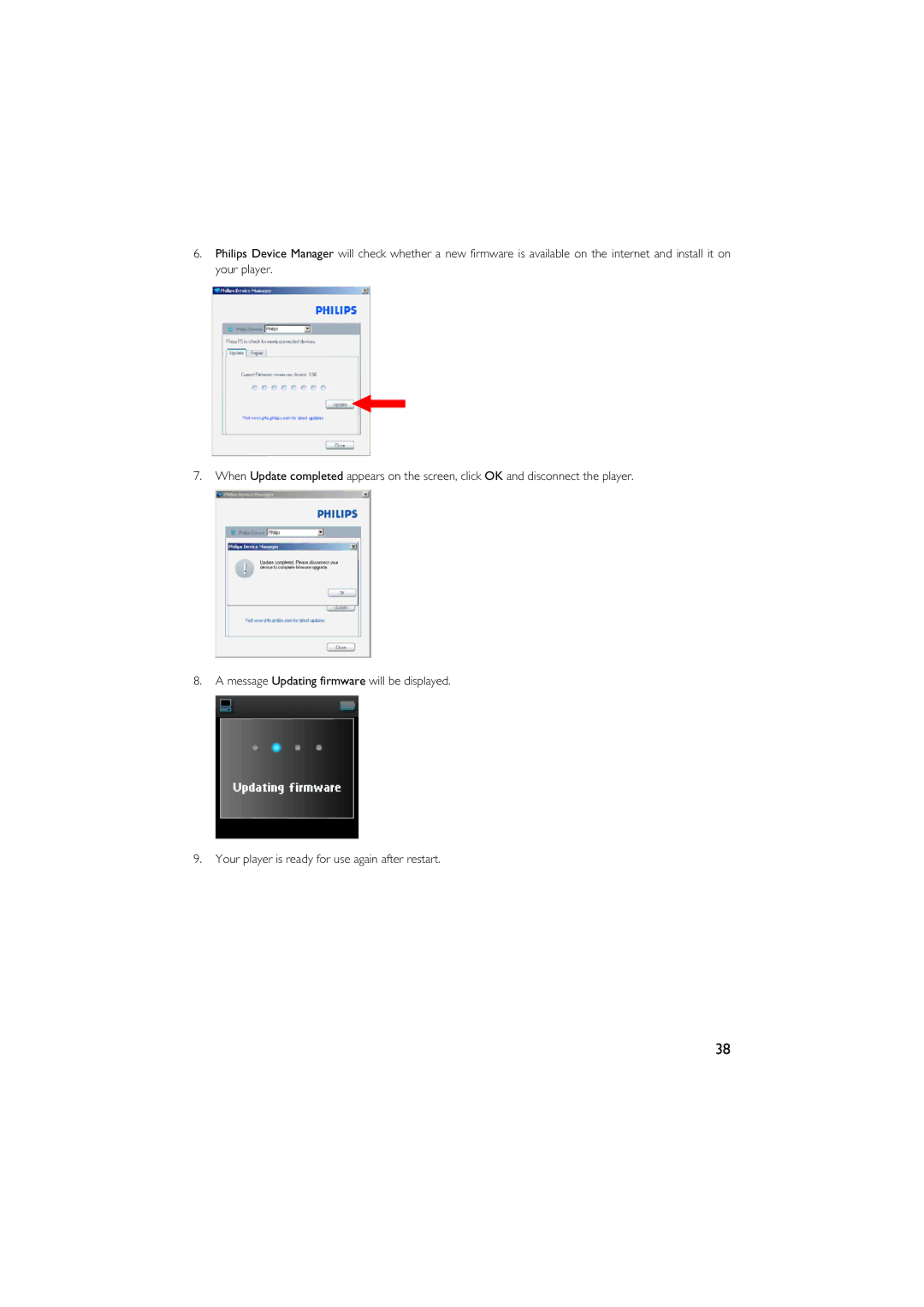 Philips HDD1820, HDD1630, HDD1830, HDD1835, HDD1635, HDD1620, HDD1420, HDD1430 user manual # Updating firmware 