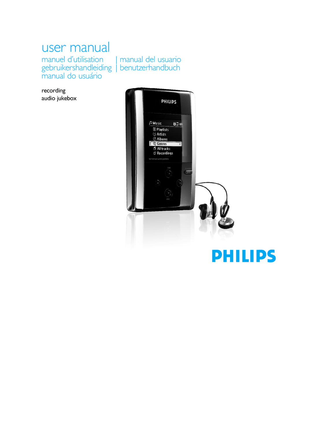 Philips HDD17B user manual Manual do usuário, Recording Audio jukebox 