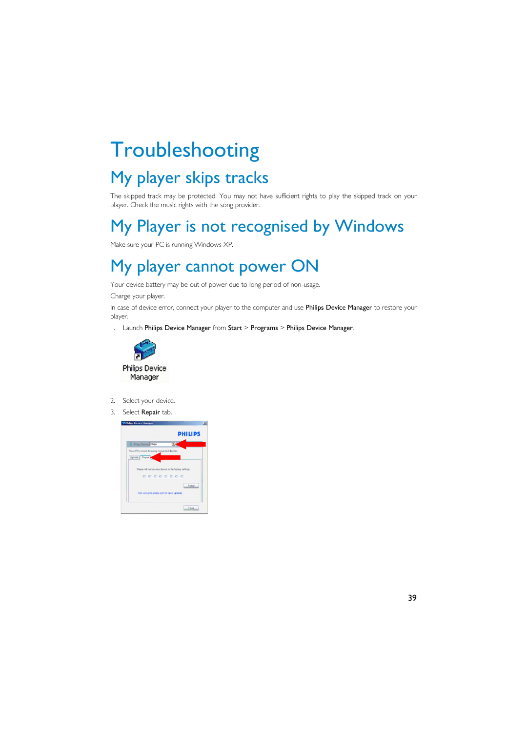 Philips HDD1835 user manual Troubleshooting 