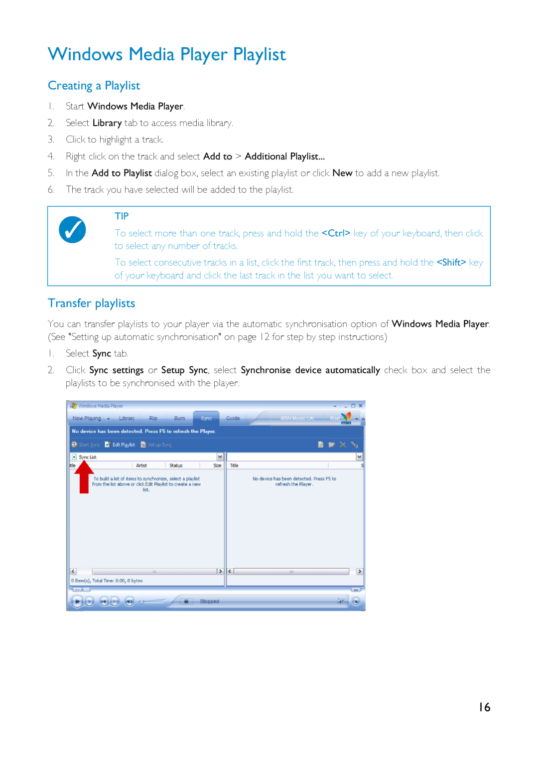 Philips HDD6320 user manual Windows Media Player Playlist, Creating a Playlist, Transfer playlists 