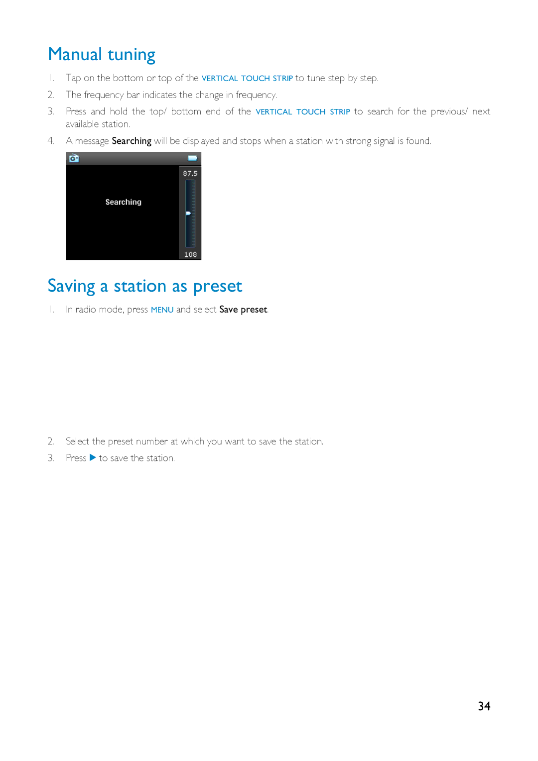 Philips HDD6320 user manual Manual tuning, Saving a station as preset 