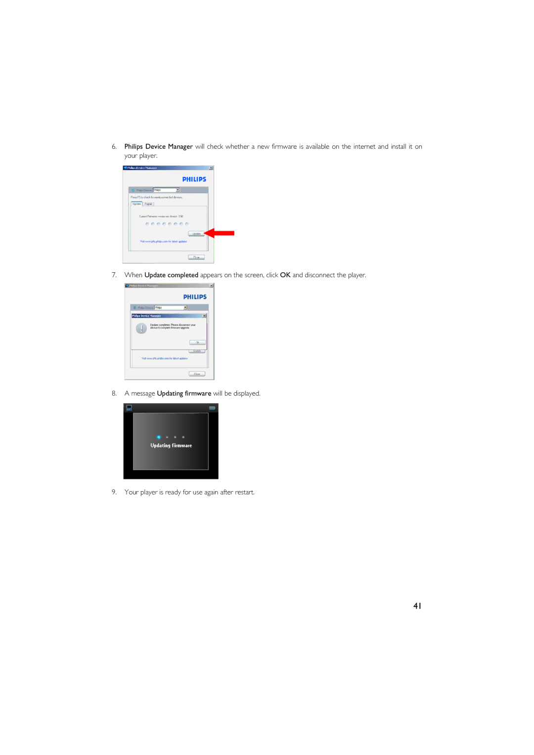 Philips HDD6320 user manual Updating firmware 