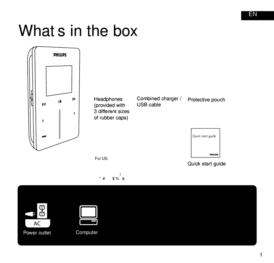 Philips HDD6330 quick start What’s in the box 