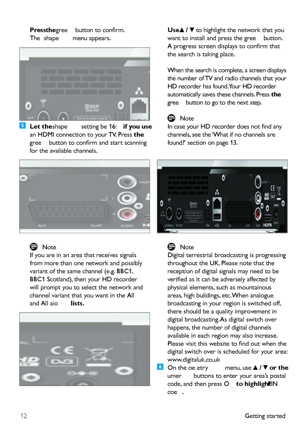 Philips HDT 8520 manual Getting started 