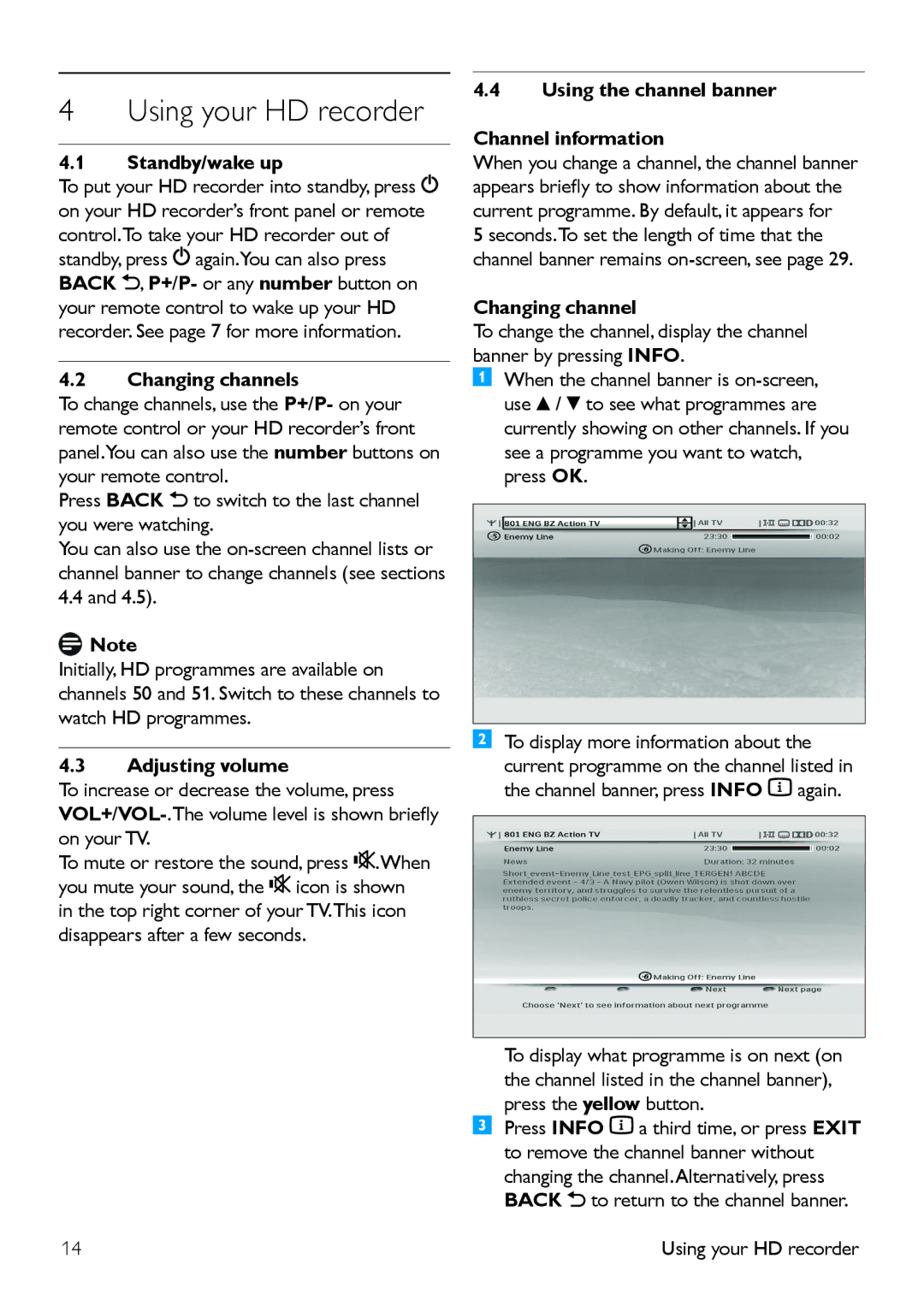 Philips HDT 8520 manual Using your HD recorder 