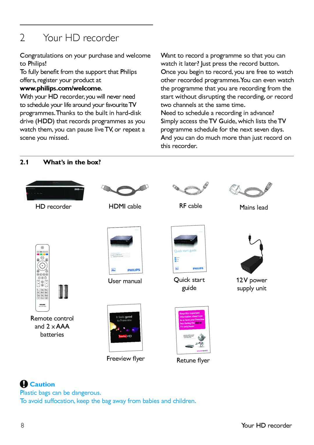 Philips HDT 8520 manual Your HD recorder, What’s in the box? 