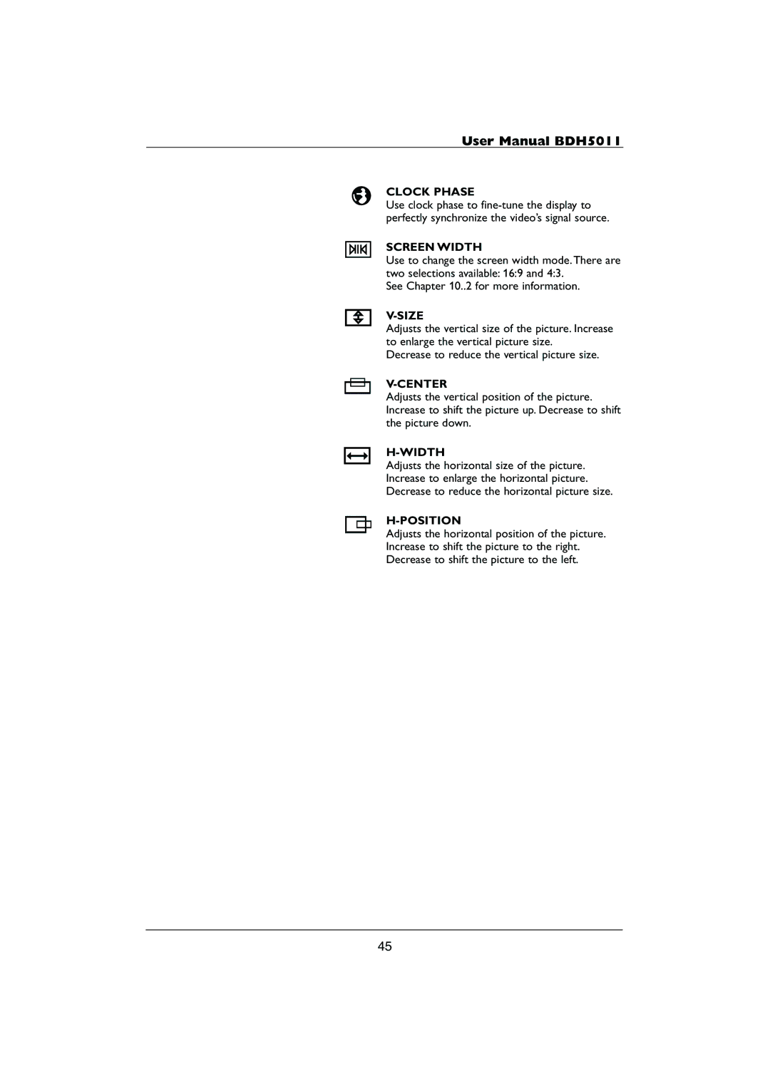 Philips HDTV user manual Clock Phase 