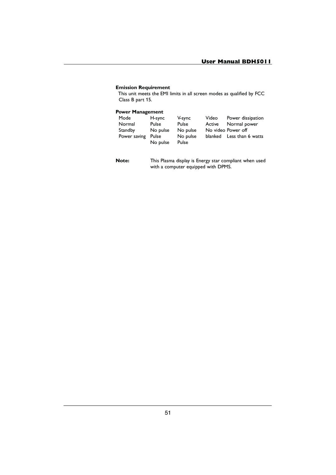 Philips HDTV user manual Emission Requirement, Power Management 