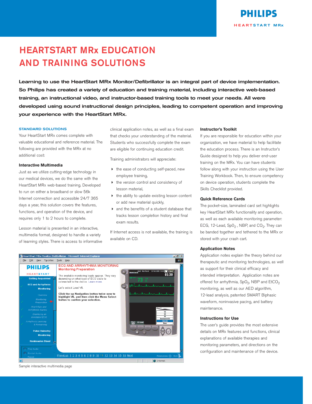 Philips HeartStart MRx manual Training Solutions 