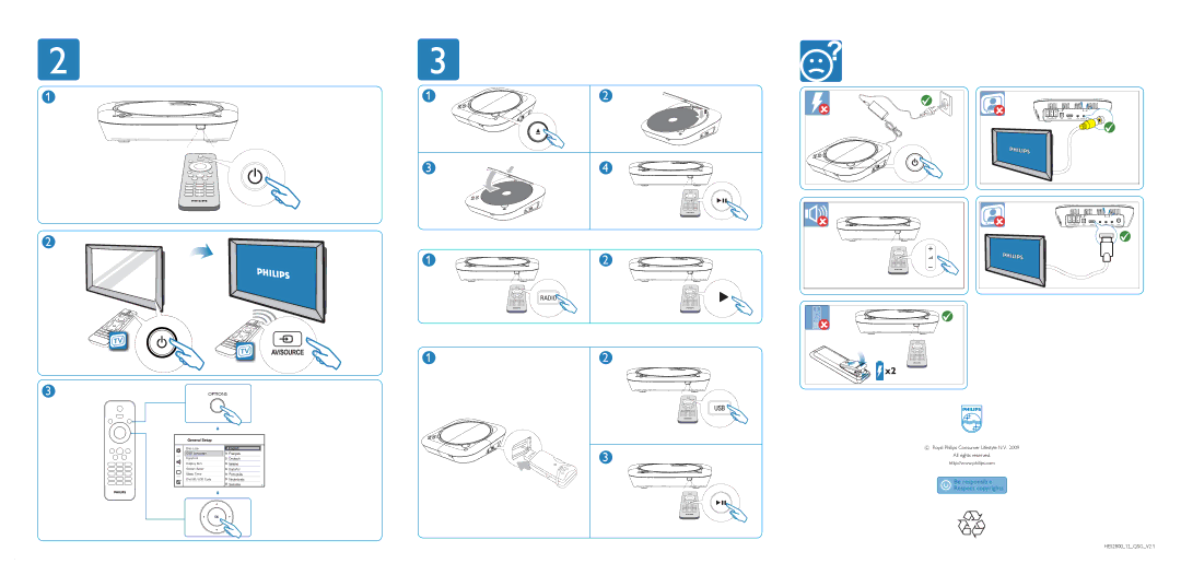 Philips HES2800/12 user manual Options, General Setup 