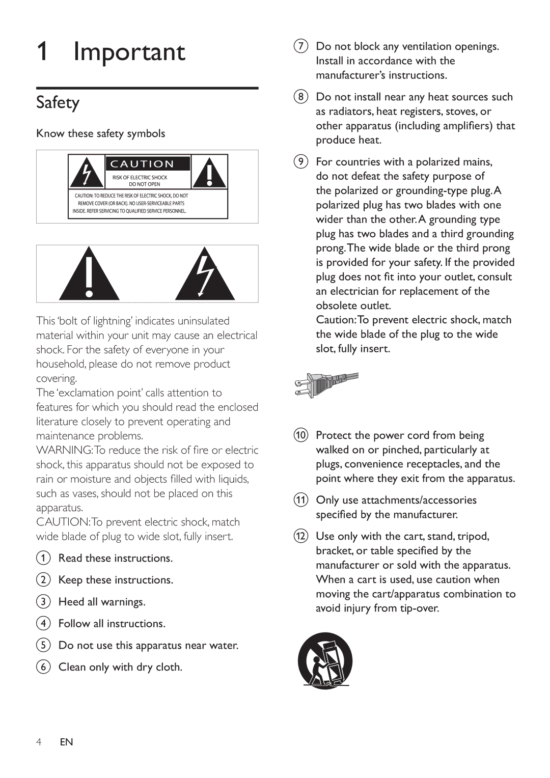 Philips HES4900/98 user manual Safety 