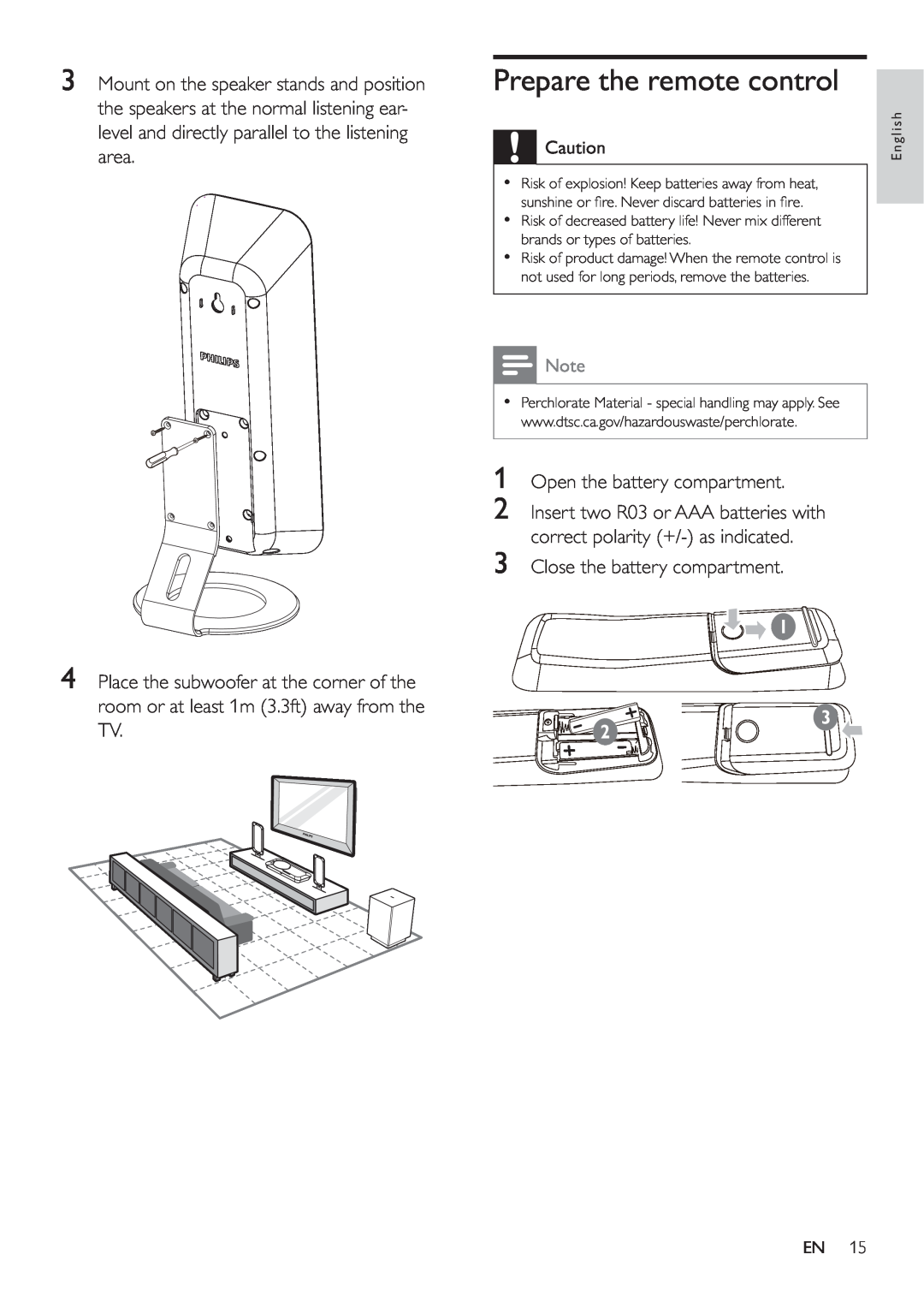 Philips HES4900/98 user manual Prepare the remote control 