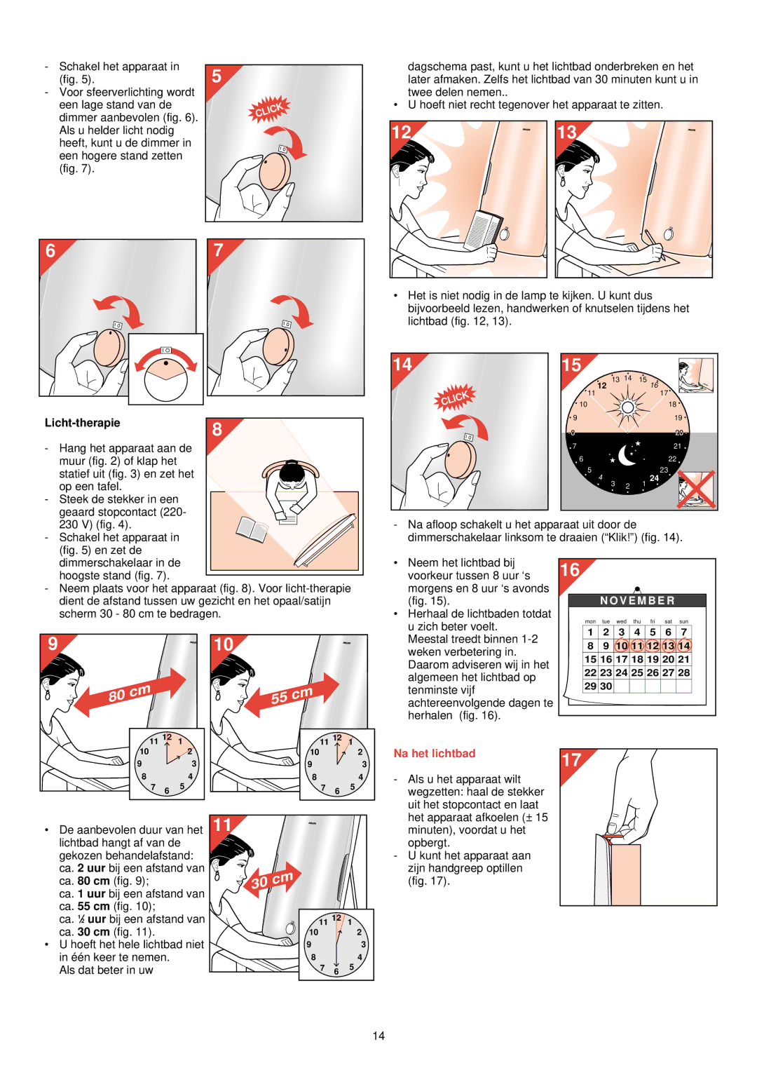 Philips HF 3300 manual Licht-therapie, Na het lichtbad 