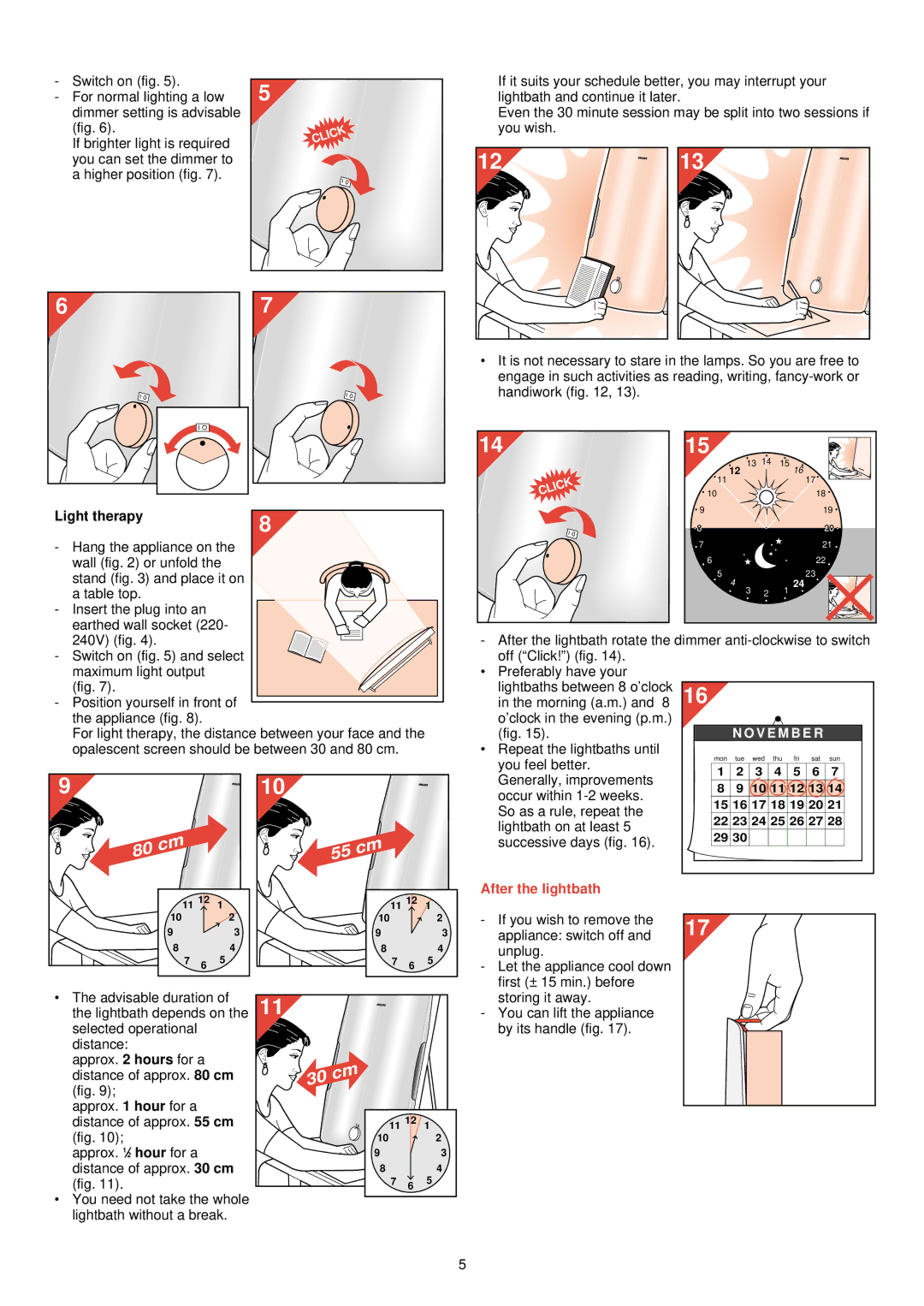 Philips HF 3300 manual Light therapy, After the lightbath 