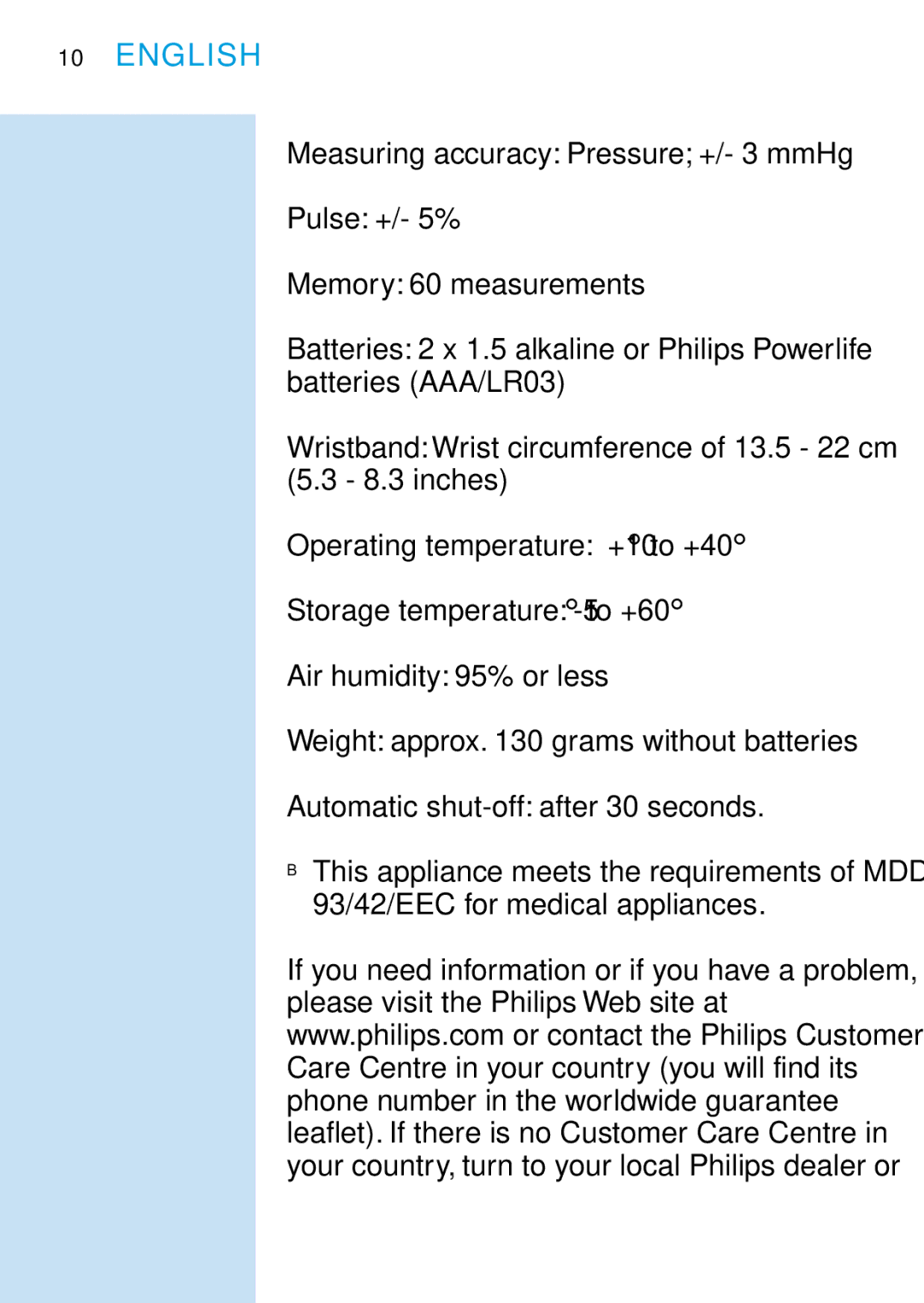 Philips HF319, HF321 manual English 