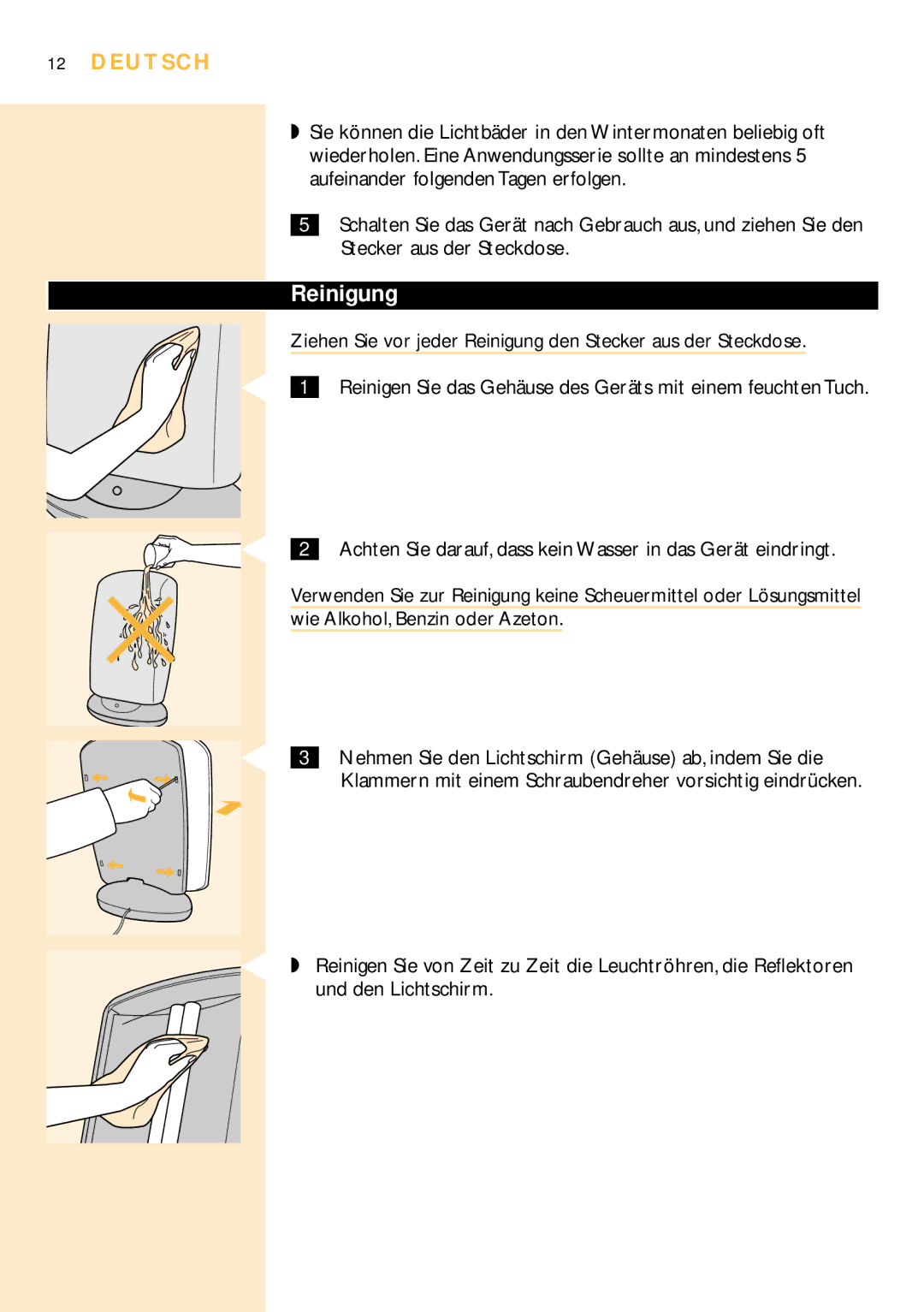 Philips HF3304 manual Reinigung 