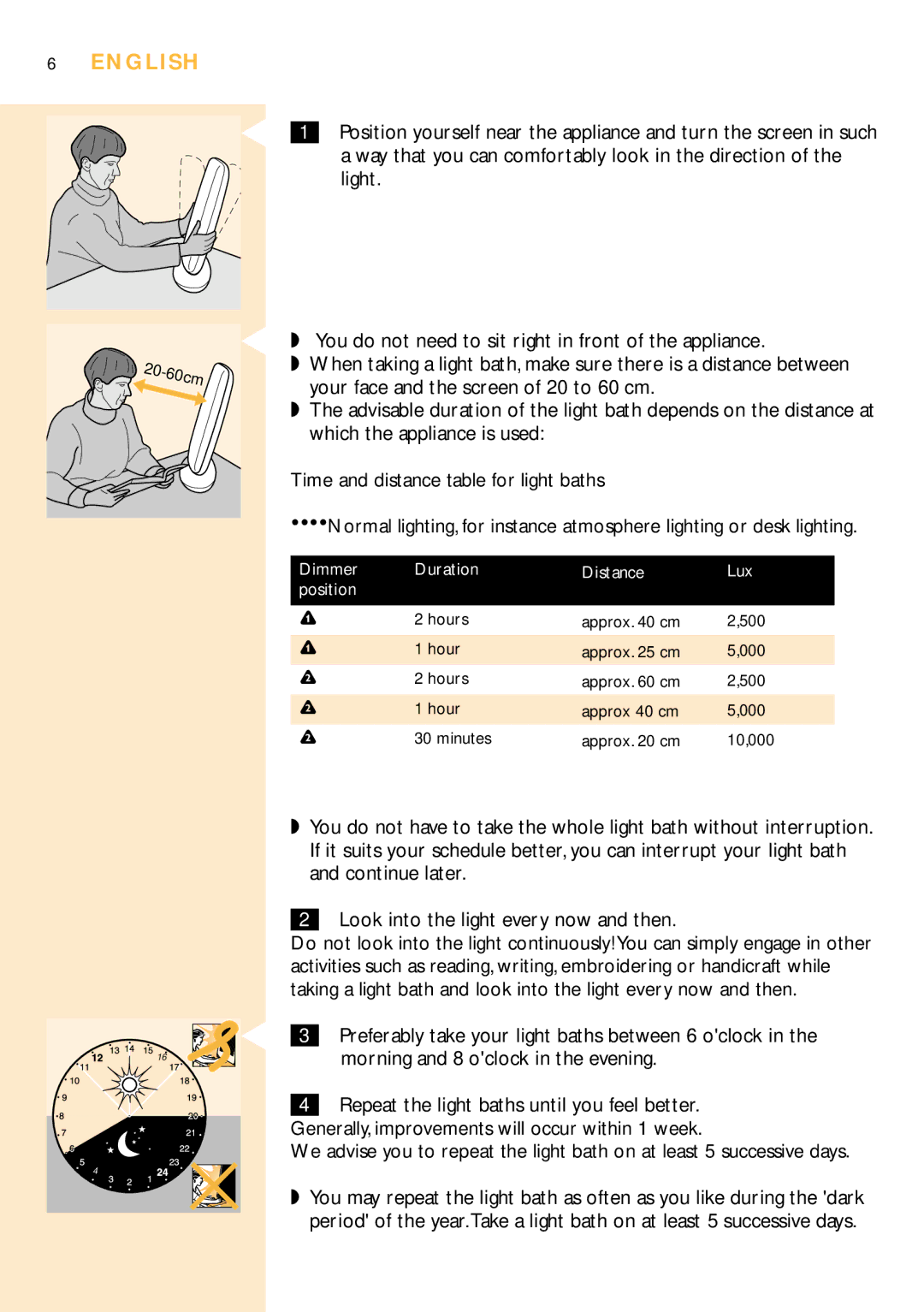 Philips HF3305 manual Morning and 8 oclock in the evening 