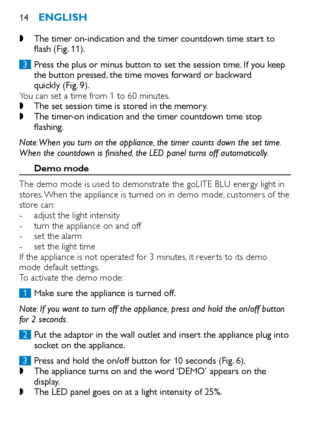 Philips HF3331, HF3332 manual Demo mode 