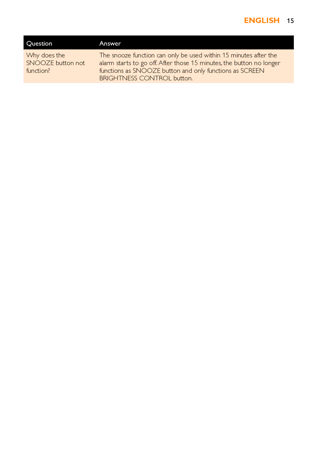 Philips HF3451 manual Why does, Snooze button not 