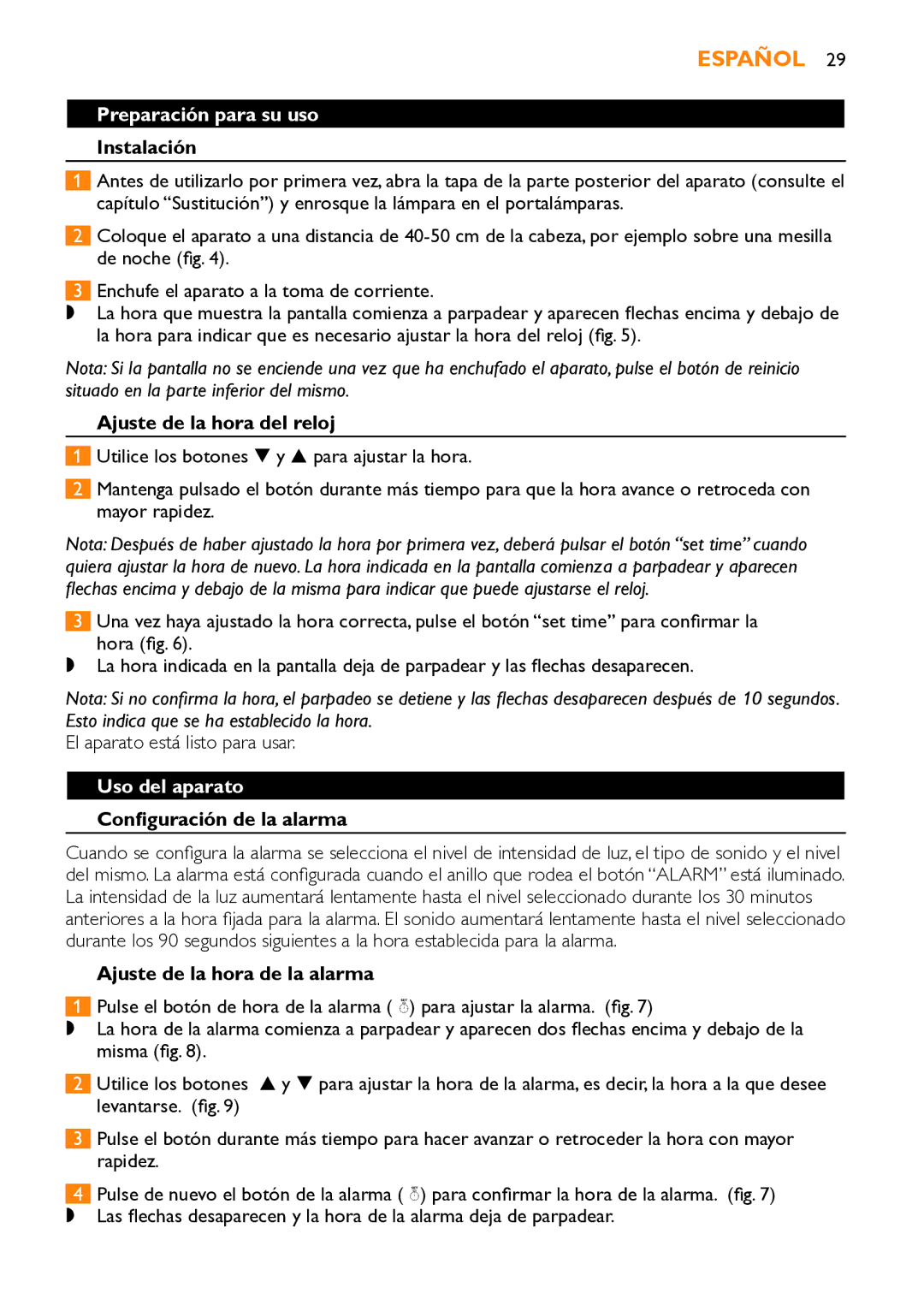 Philips HF3451 manual Preparación para su uso, Uso del aparato 