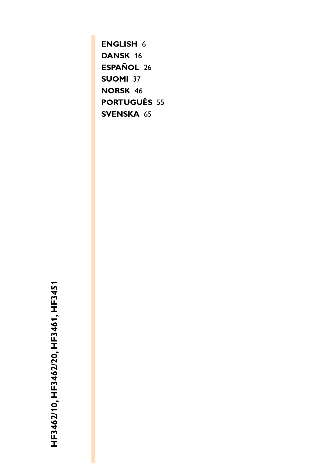 Philips manual HF3462/10, HF3462/20, HF3461, HF3451 