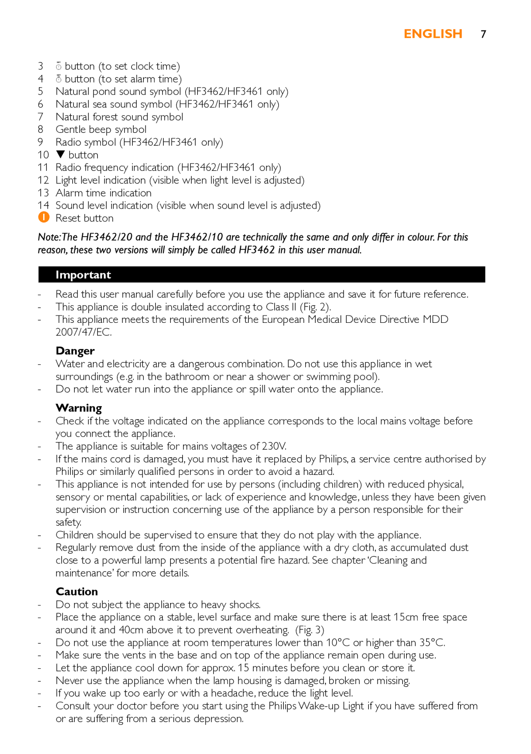 Philips HF3451 manual English 