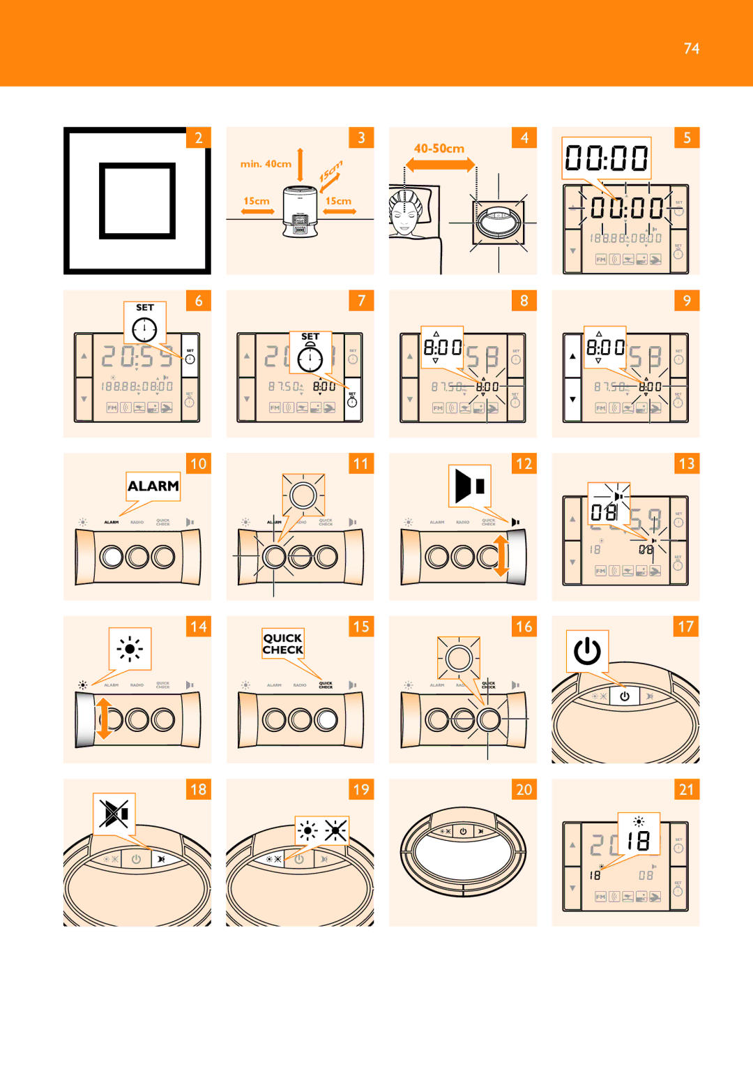 Philips HF3451 manual Min cm 15cm 