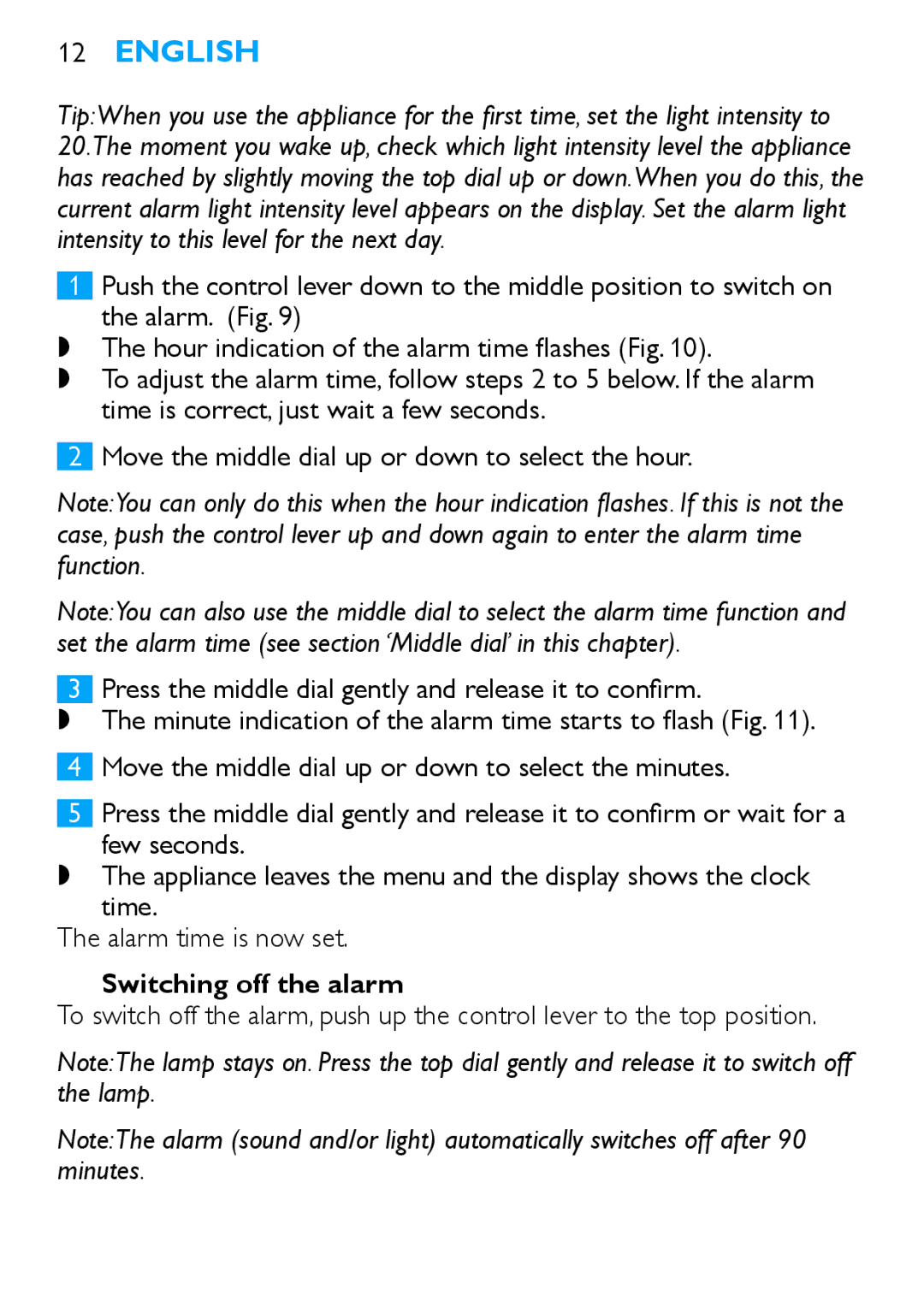 Philips HF3480 manual Switching off the alarm 