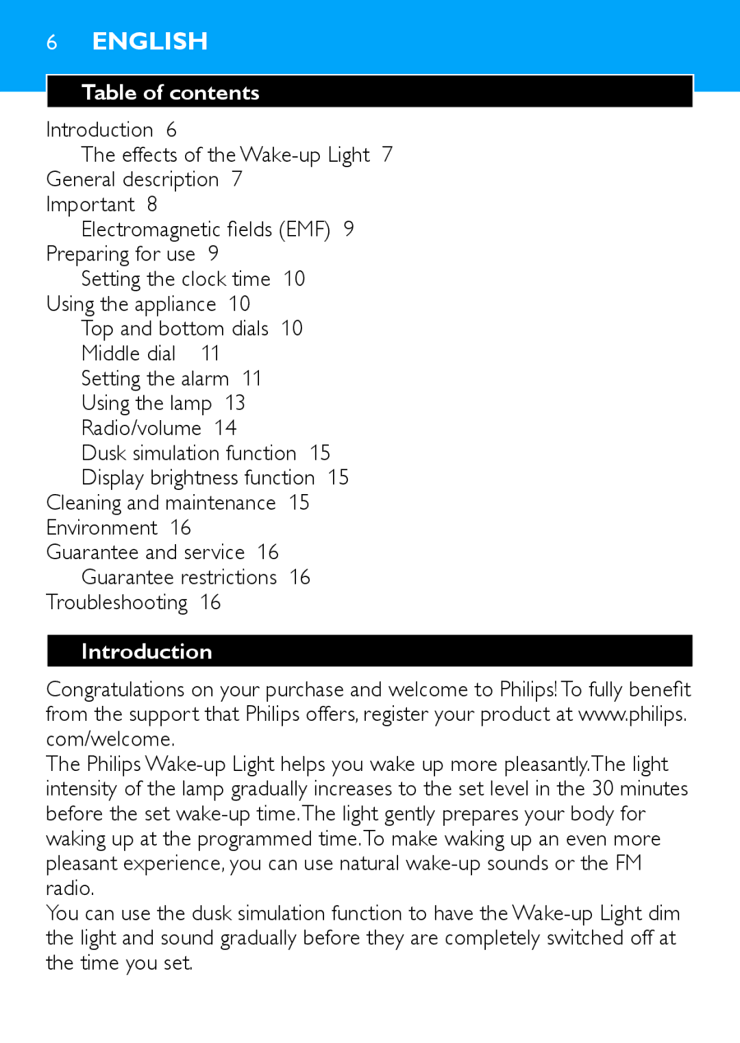 Philips HF3480 manual Table of contents, Introduction 