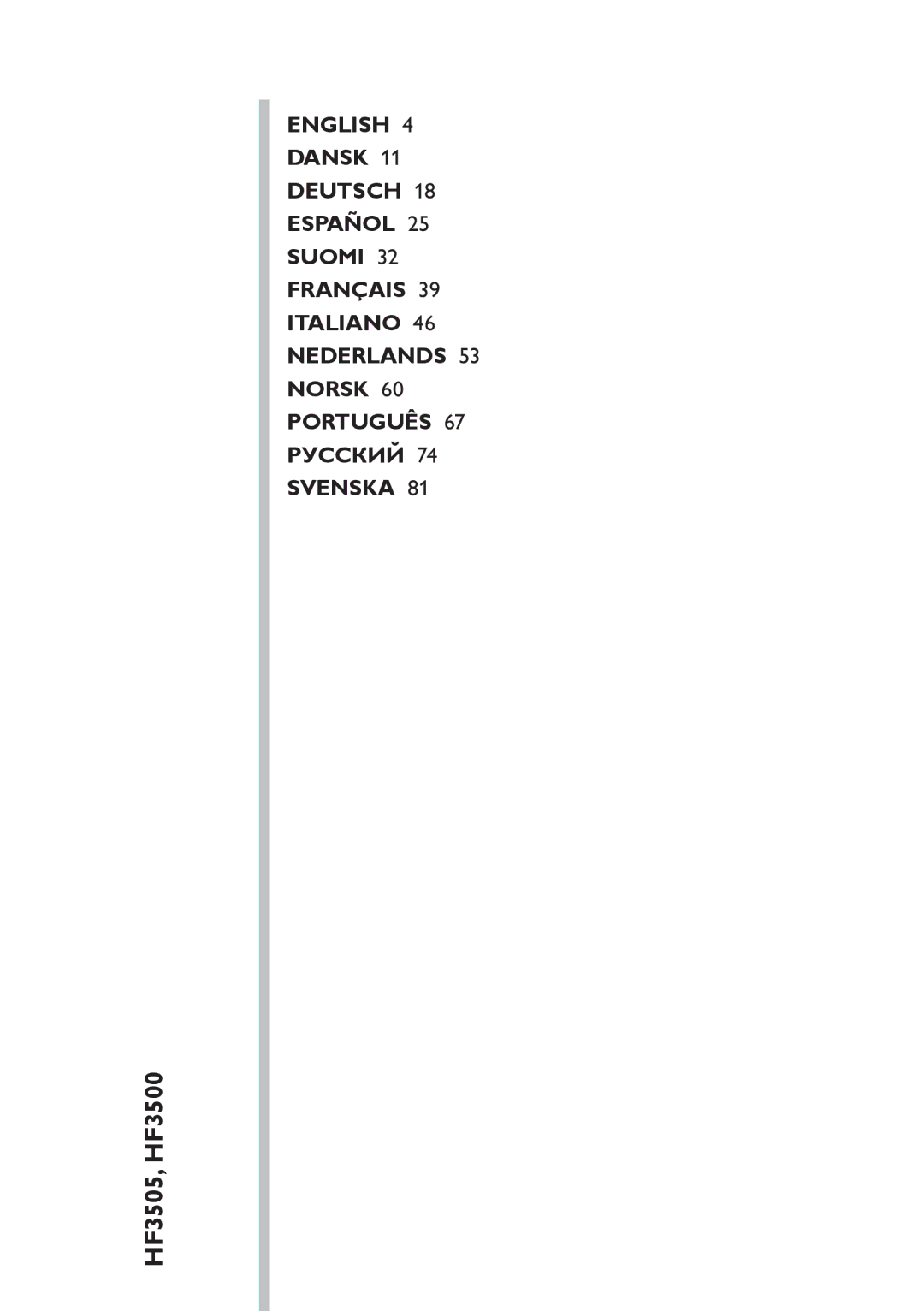 Philips manual HF3505, HF3500 